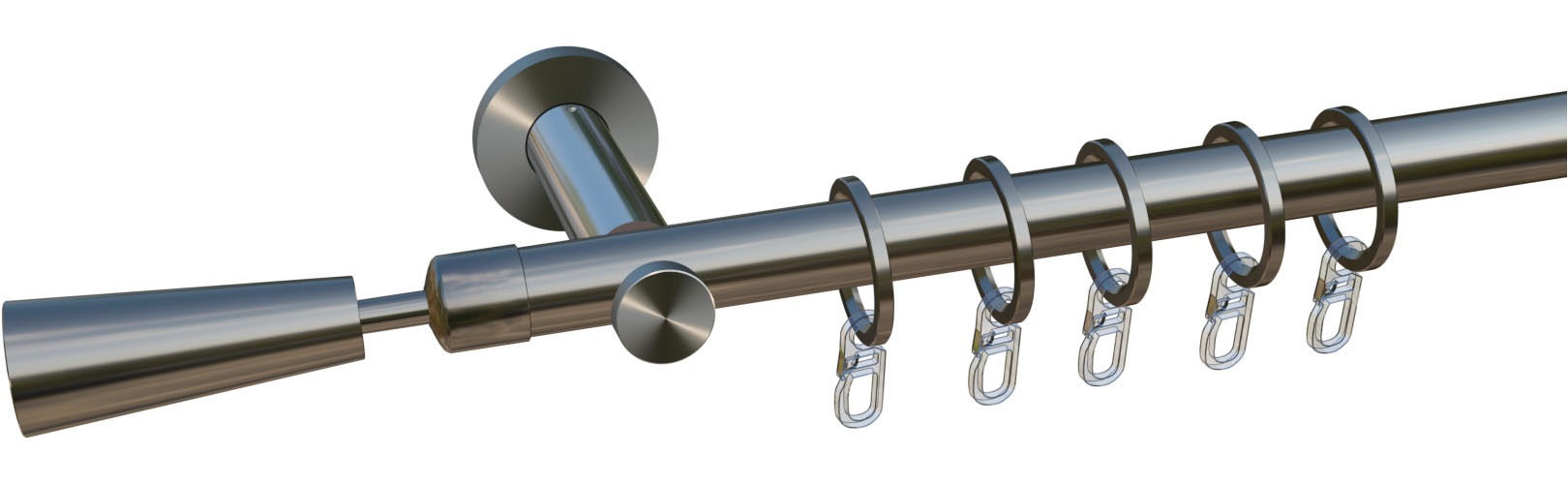 indeko Tringle à rideaux »Genf« Ø 16 mm 1 course-läufig Fixmass Komplett-Set inkl. Ringen und Montagematerial