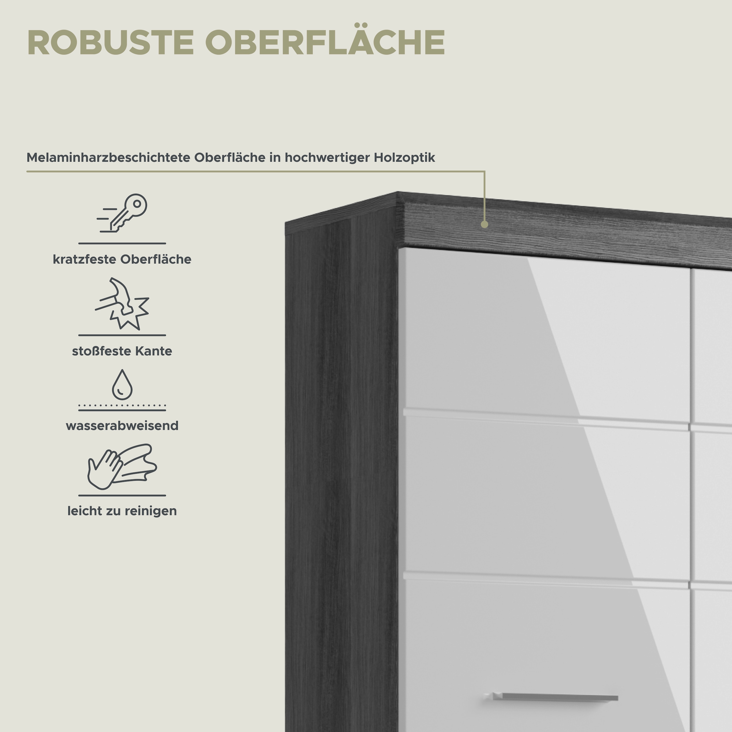 welltime Hochschrank »SIENA, Breite 74cm, 4 Türen, 1 Schubkasten, 2 offene Fächer, MDF-Front« TOPSELLER!,  in verschiedenen Farben erhältlich, Badmöbel, Badschrank, Schrank, Bad