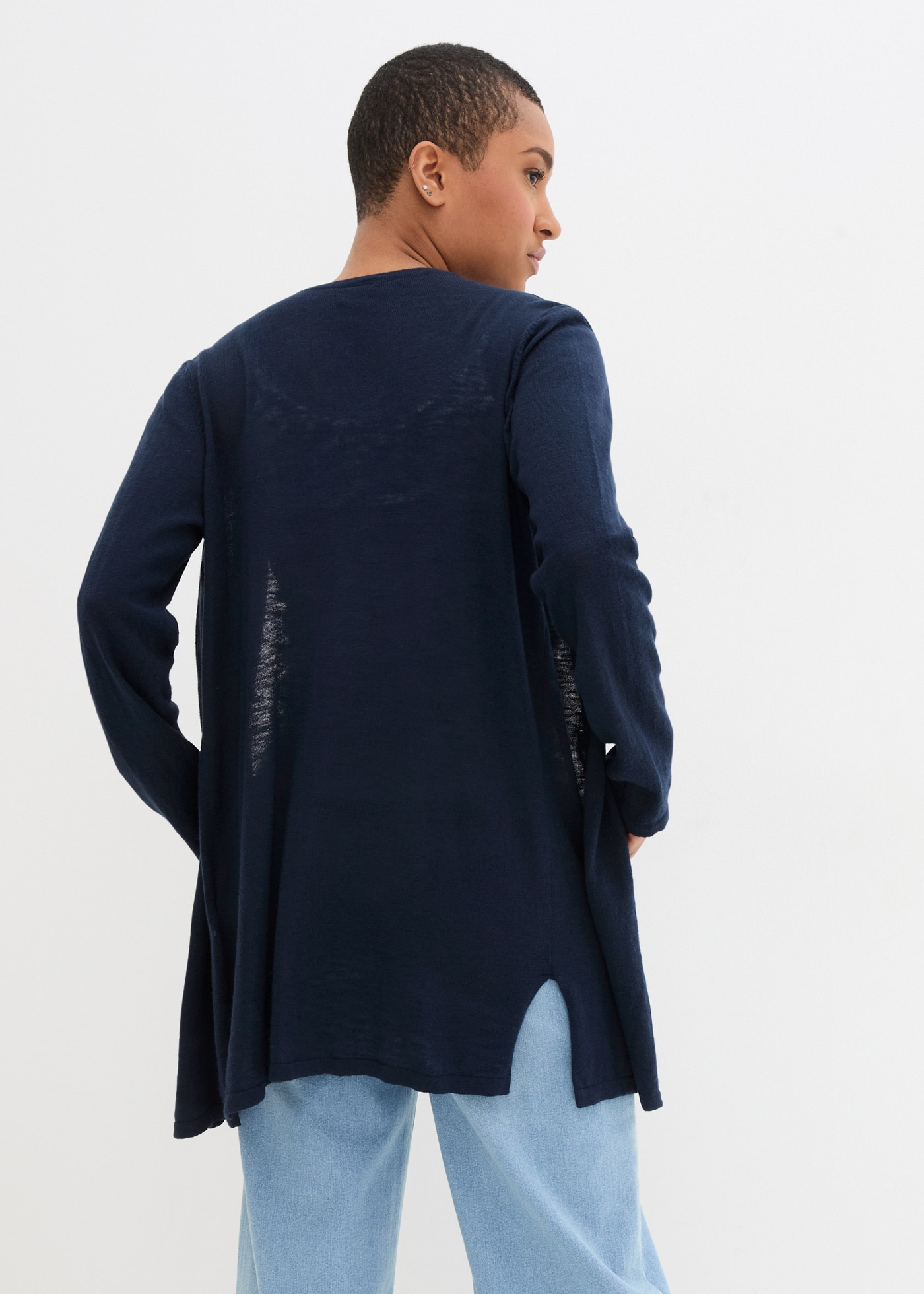 bonprix Veste en tricot Strickjacke aus reiner Baumwoll-Slub Qualität