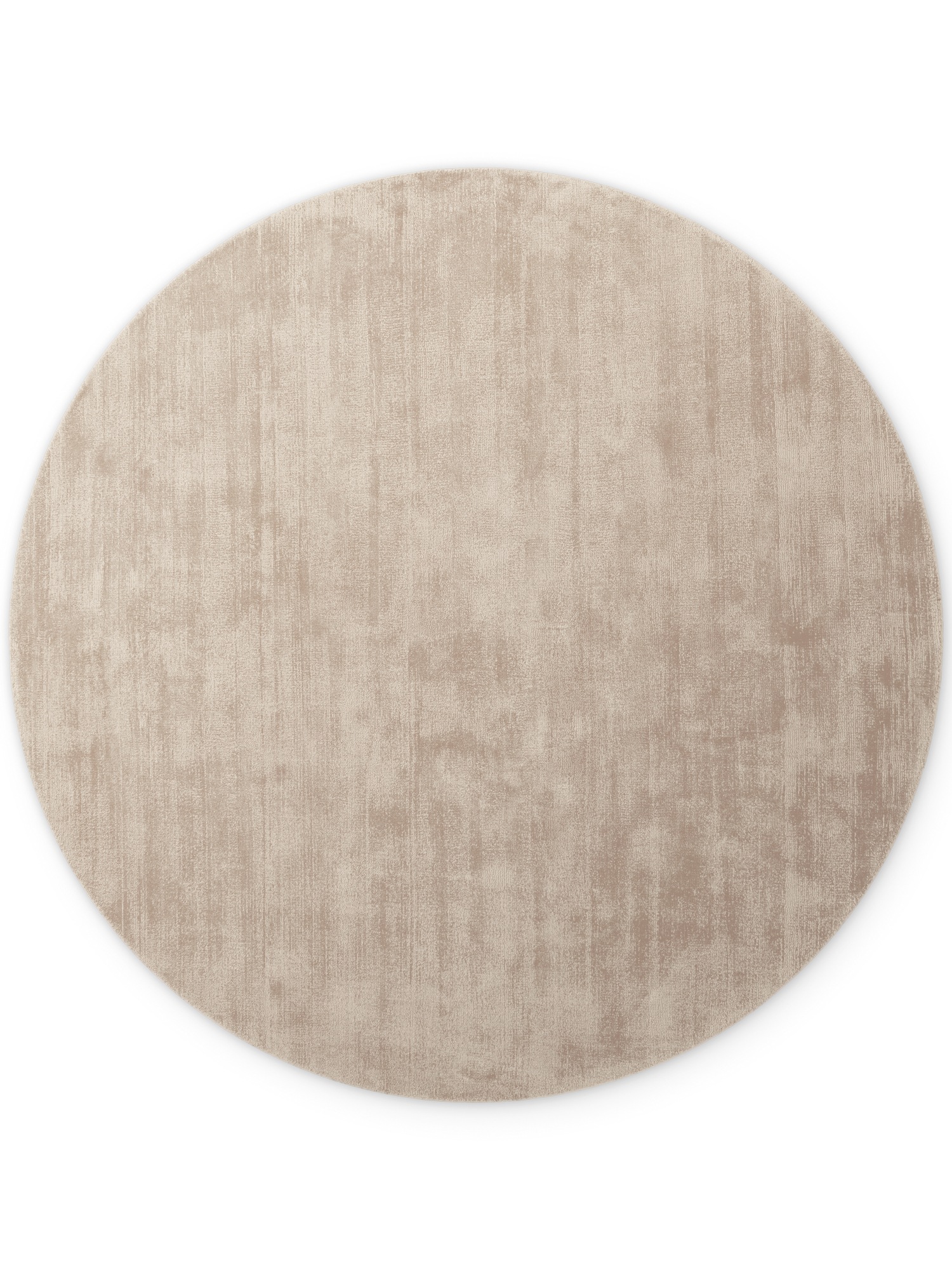 THE RUGS Vikosa Jane Viscose Soft Plain Rug Living Room in Beige | Size: 200cm diameter