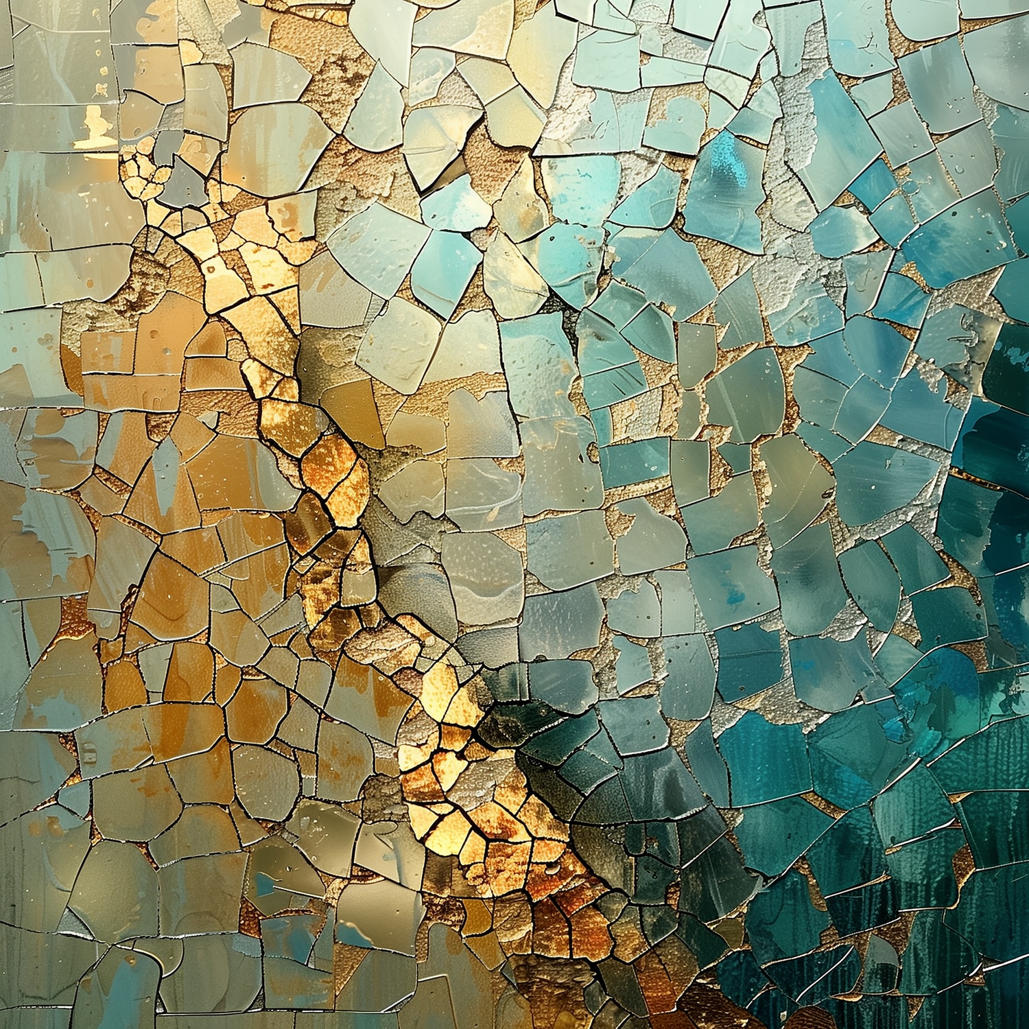 queence Acrylglasbild »Goldenes Mosaik« Abstrakt | Abstrakte | Formen | Gemälde | Kunst 1 Stk. tlg. Fine Art-Print in Galeriequalität
