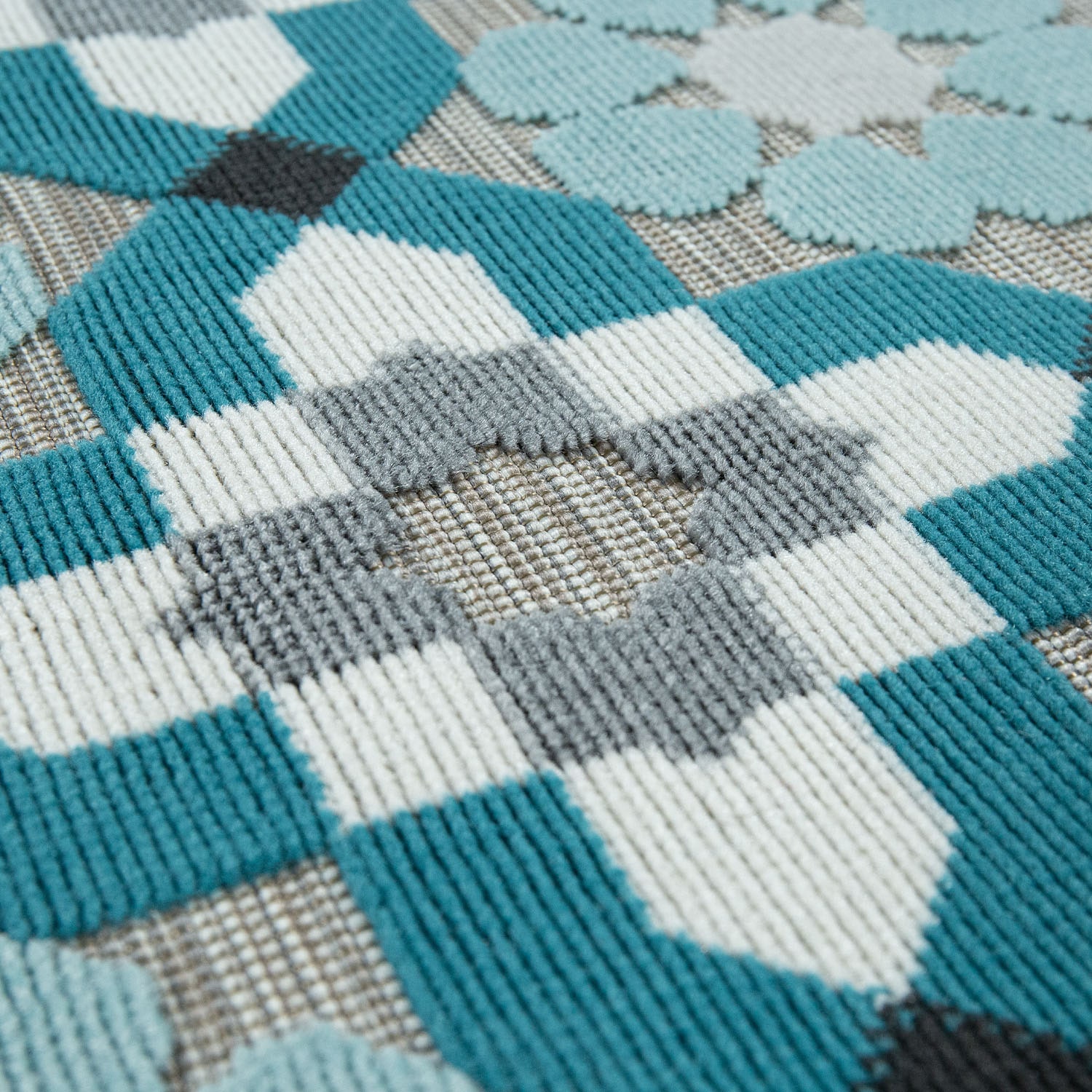 Paco Home Teppich »Charleroi 492«, rechteckig, 3 mm Höhe, 3D-Design, Motiv Blüten, In- und Outdoor geeignet