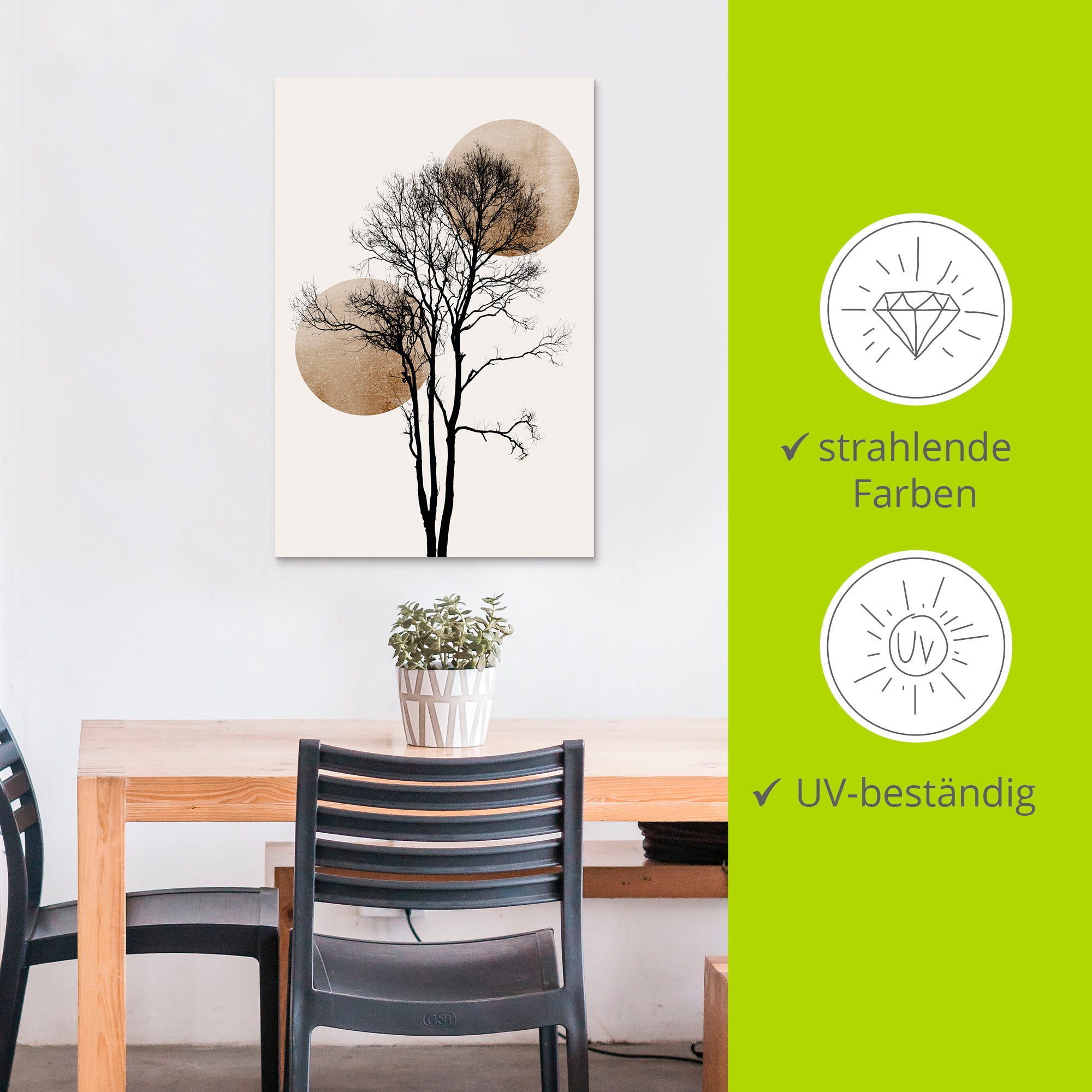 Artland Wandbild »Sonne und Mond versteckt« Baumbilder 1 Stk. tlg. als Alubild, Leinwandbild, Poster in verschied. Grössen