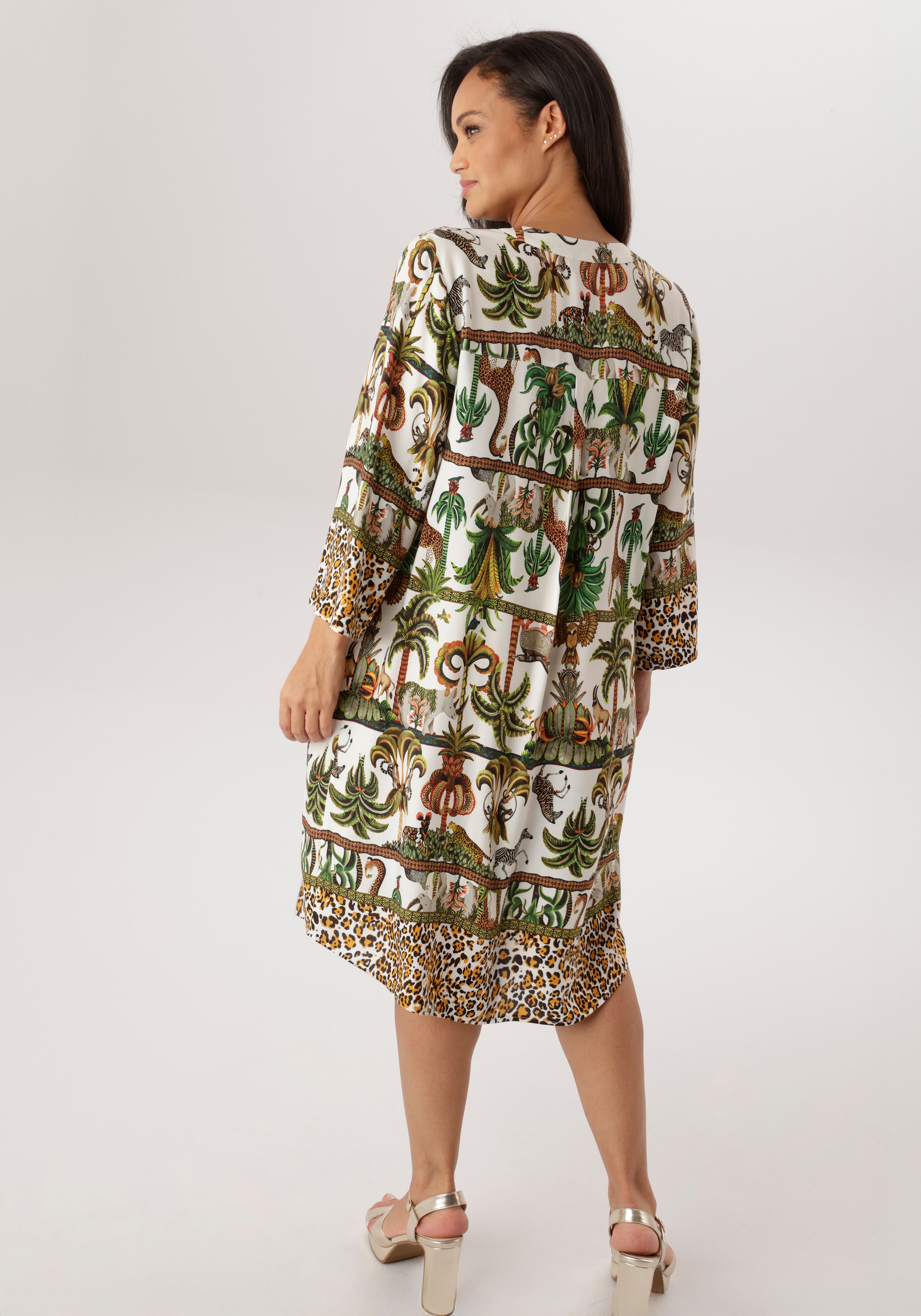 Aniston PLUS Robe chemisier mit farbenfrohem Safari Print - NEUE KOLLEKTION