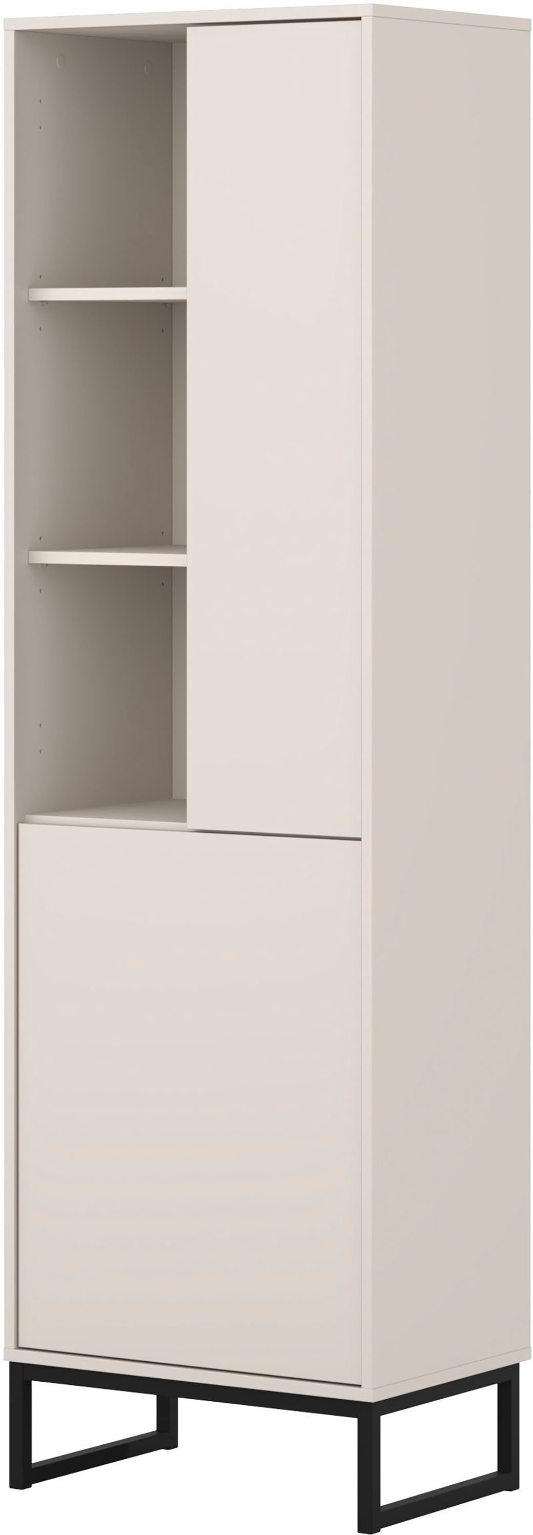 GOODproduct Vitrine »Loft, Höhe 180 cm, moderne grifflose Standvitrine mit 2 Türen« Hochschrank mit viel Stauraum, verstellbaren Einlegeböden, Regal