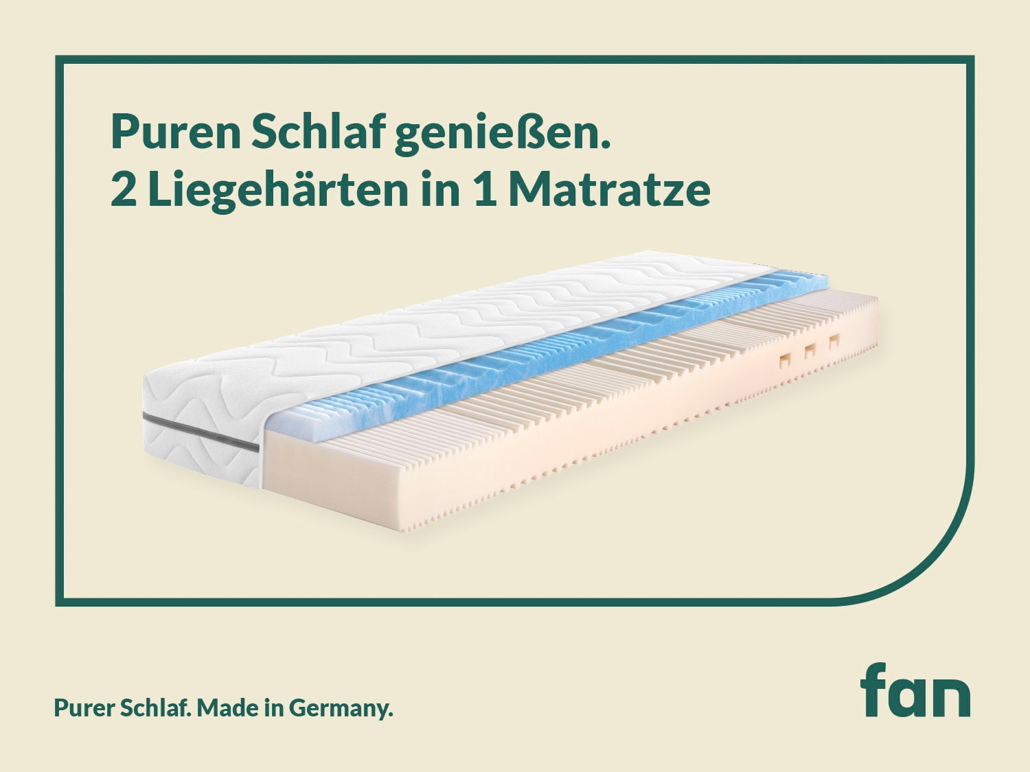 fan Komfortschaummatratze »Solina Top KS, Wendematratzen 90x200 cm, 140x200 und mehr« 22 cm hoch 1-tlg., 1 Stk. tlg. Gelart-Hypersoftschaumauflage 4 cm hoch, atmungsaktiv, ergonomisch