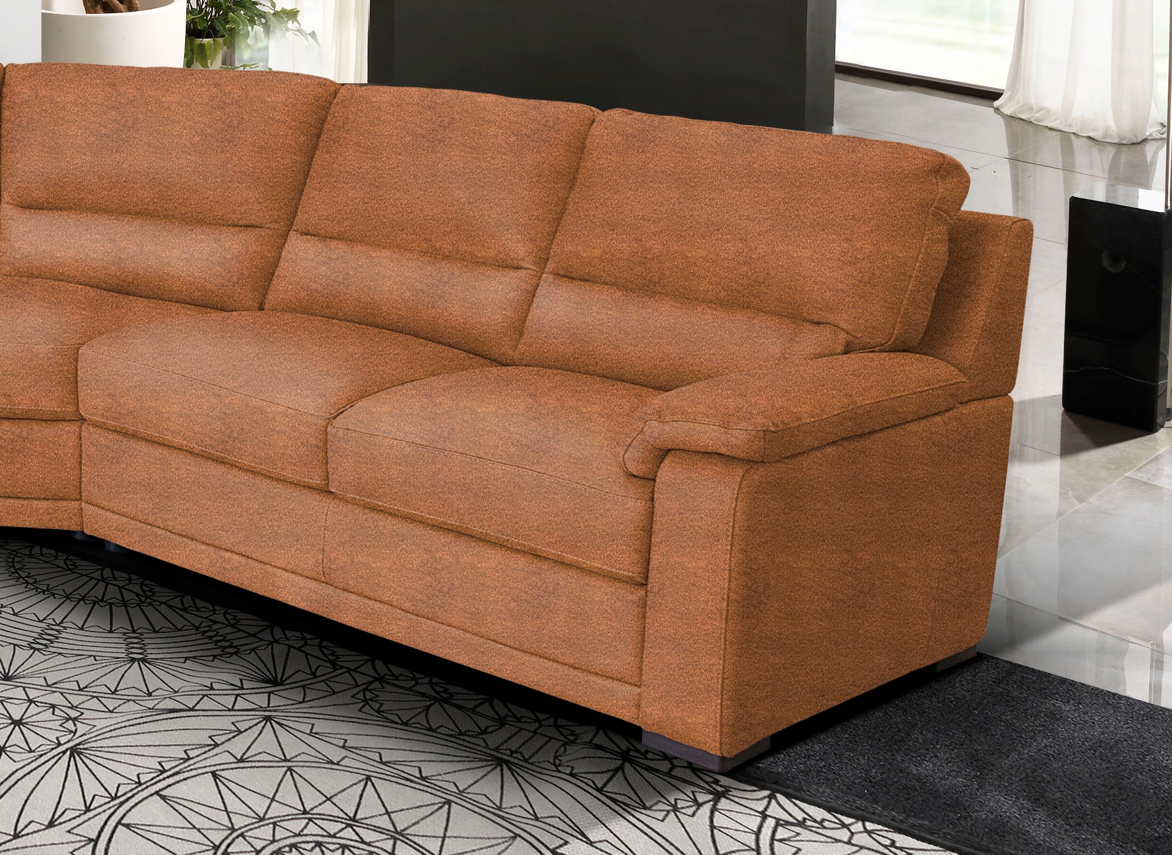 Egoitaliano Canapé d'angle »Doris, modernes Designerecksofa in hochwertigen Microfaserqualitäten« edle Detailverarbeitung, wahlweise fleckenabweisend oder in Lederoptik