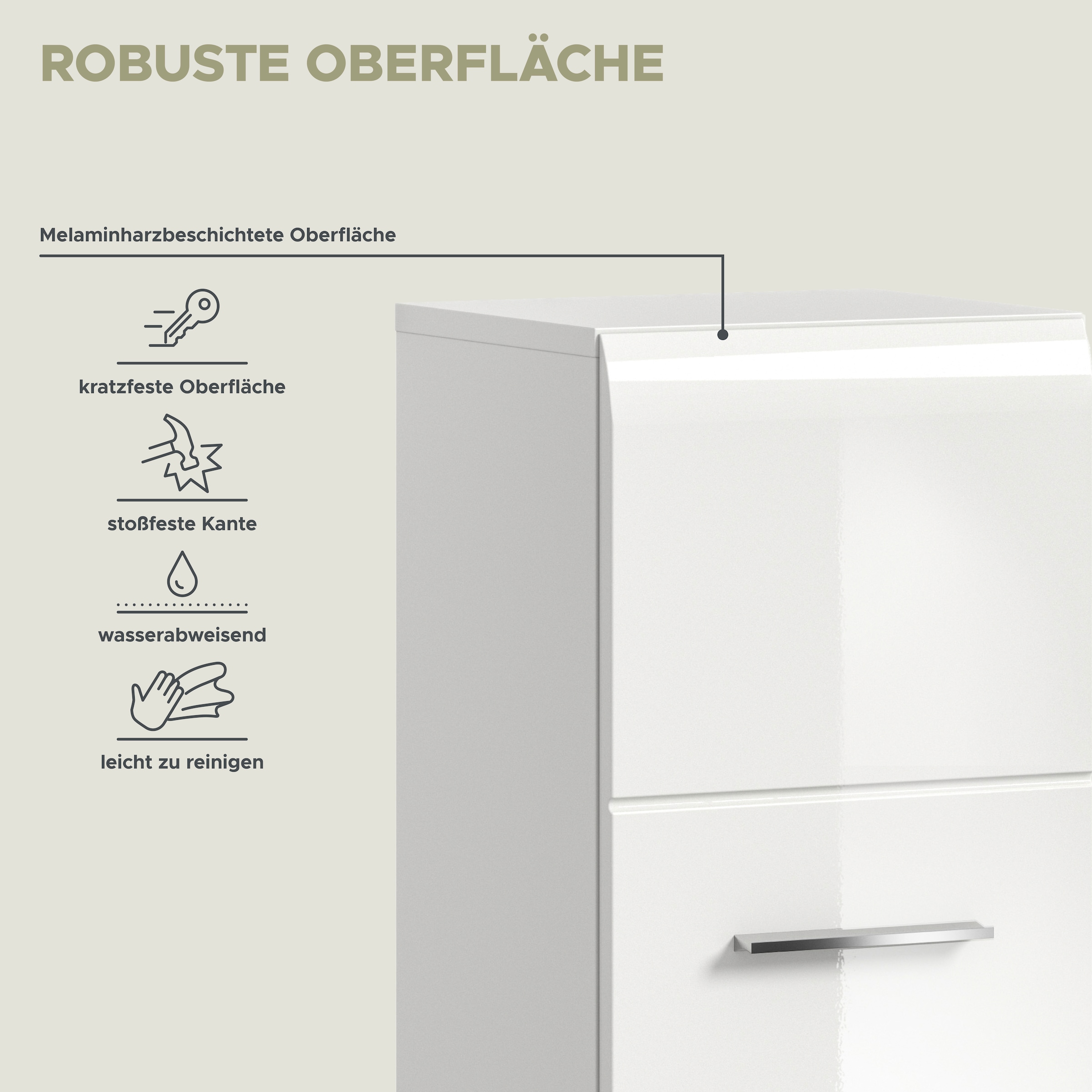 INOSIGN Stauraumschrank 1 Stk. tlg. Florenz, Stauraumschrank, Weiss Hochglanz, 30 cm breit, 4 Fächer