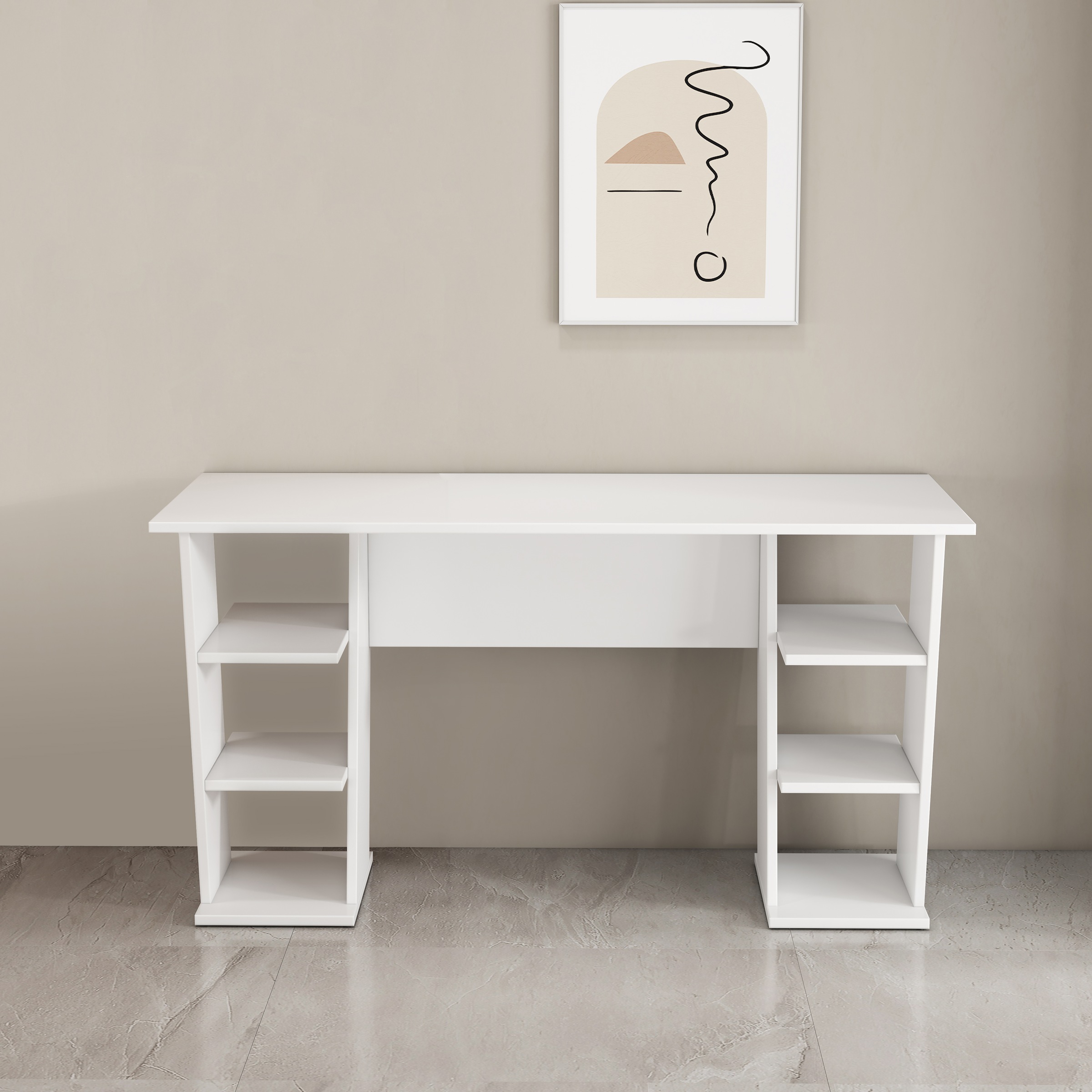 GOODproduct Schreibtisch »Ezzell« Set,  Regalschreibtisch mit Ablagen, modernes Design, Breite 137 cm