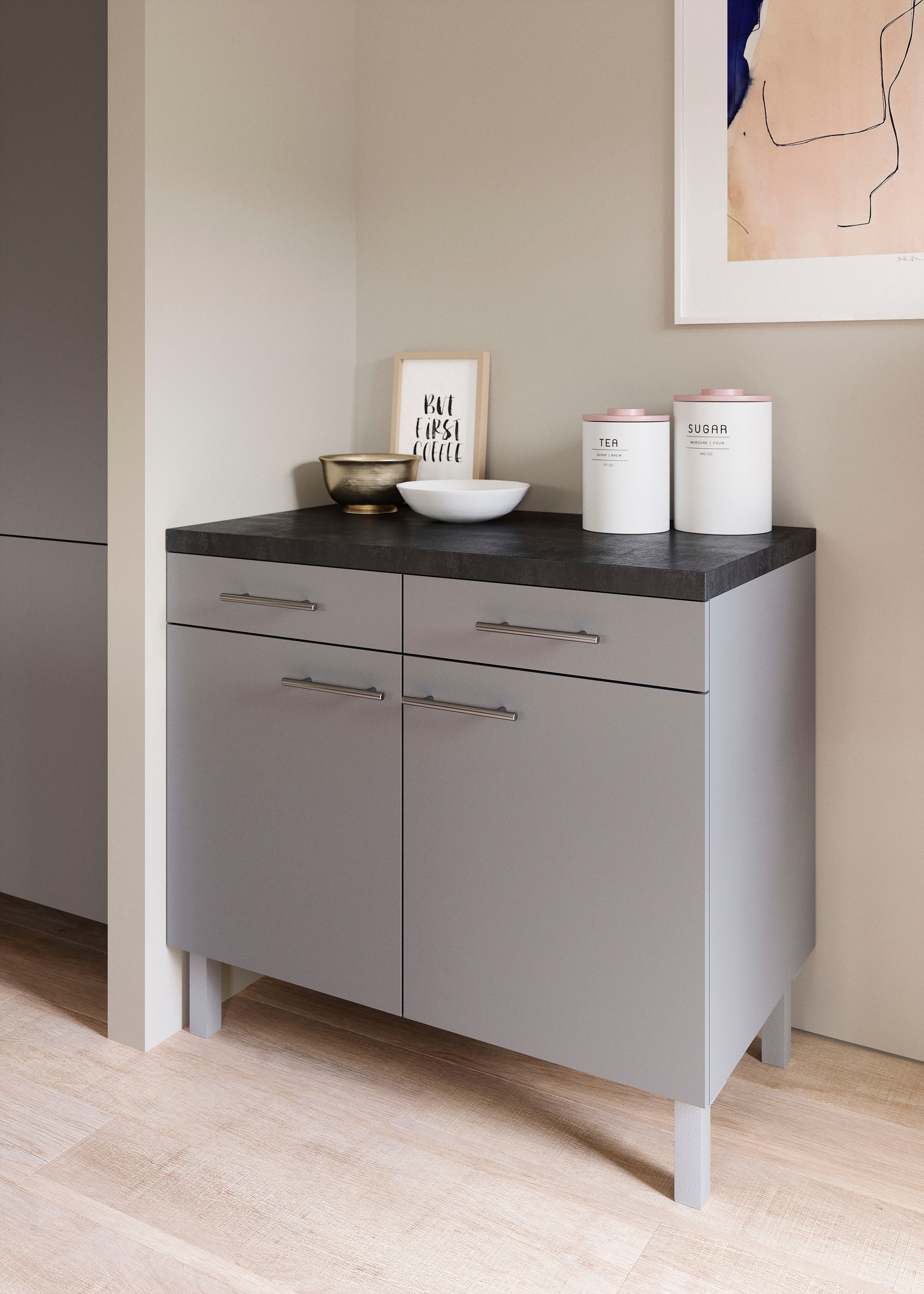OPTIFIT Unterschrank, Breite 100 cm, 2 Türen, 2 Schubkästen