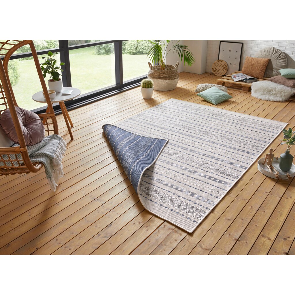 freundin Home Collection Teppich »Lily«, rechteckig, Flachgewebe WendbarIn und Outdoor geeignet, Pflegeleicht, Gekettelt