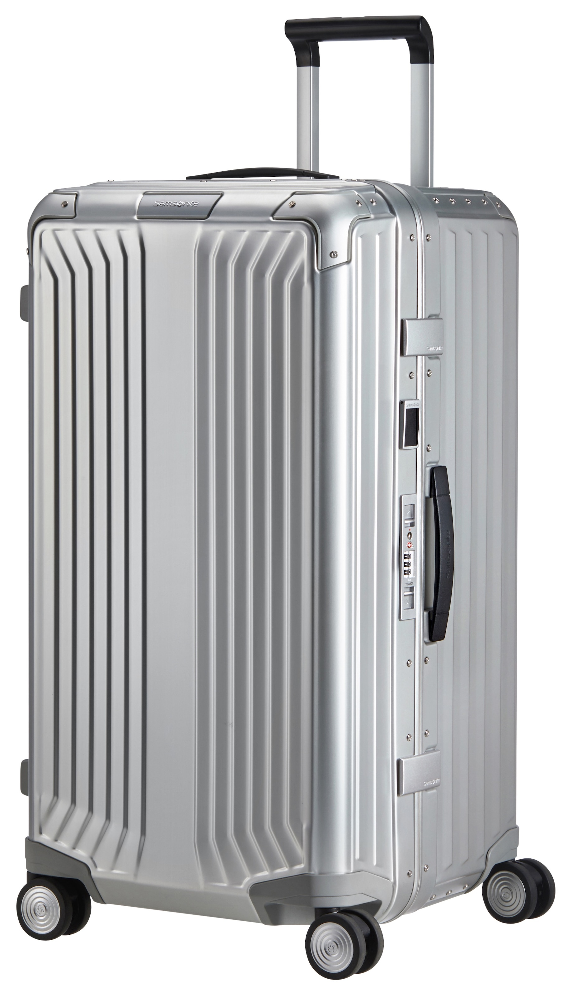 Samsonite Trolley à coque dure »LITE-BOX ALU TRUNK, verschiedene Grössen und Farben« 93 litre 4 Rollen avec boîtier en aluminium robuste, coins renforcés
