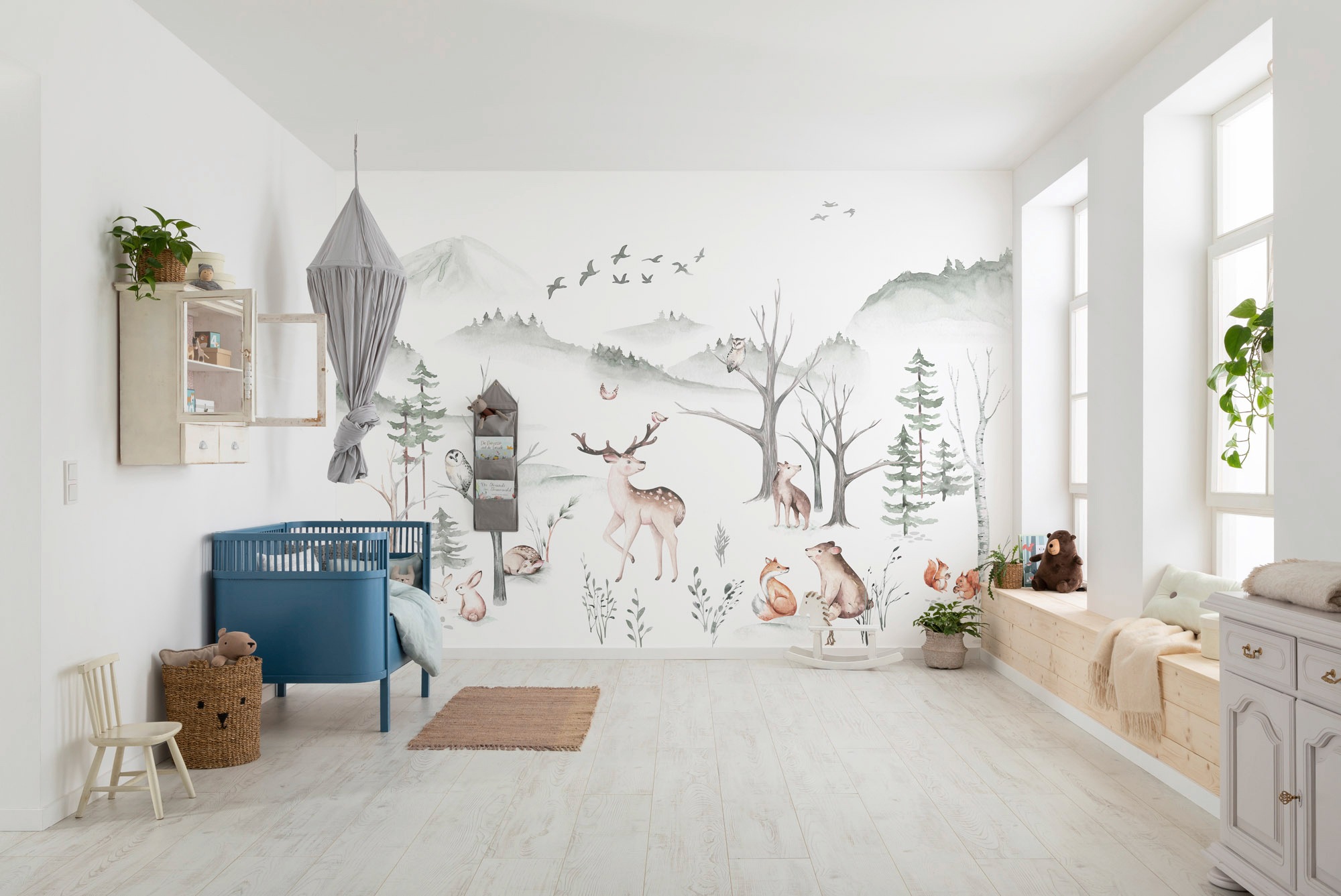 Komar Vliestapete »Digitaldruck Vlies - Cozy Woods - Grösse 400 x 280 cm«, bedruckt, Kinderzimmer