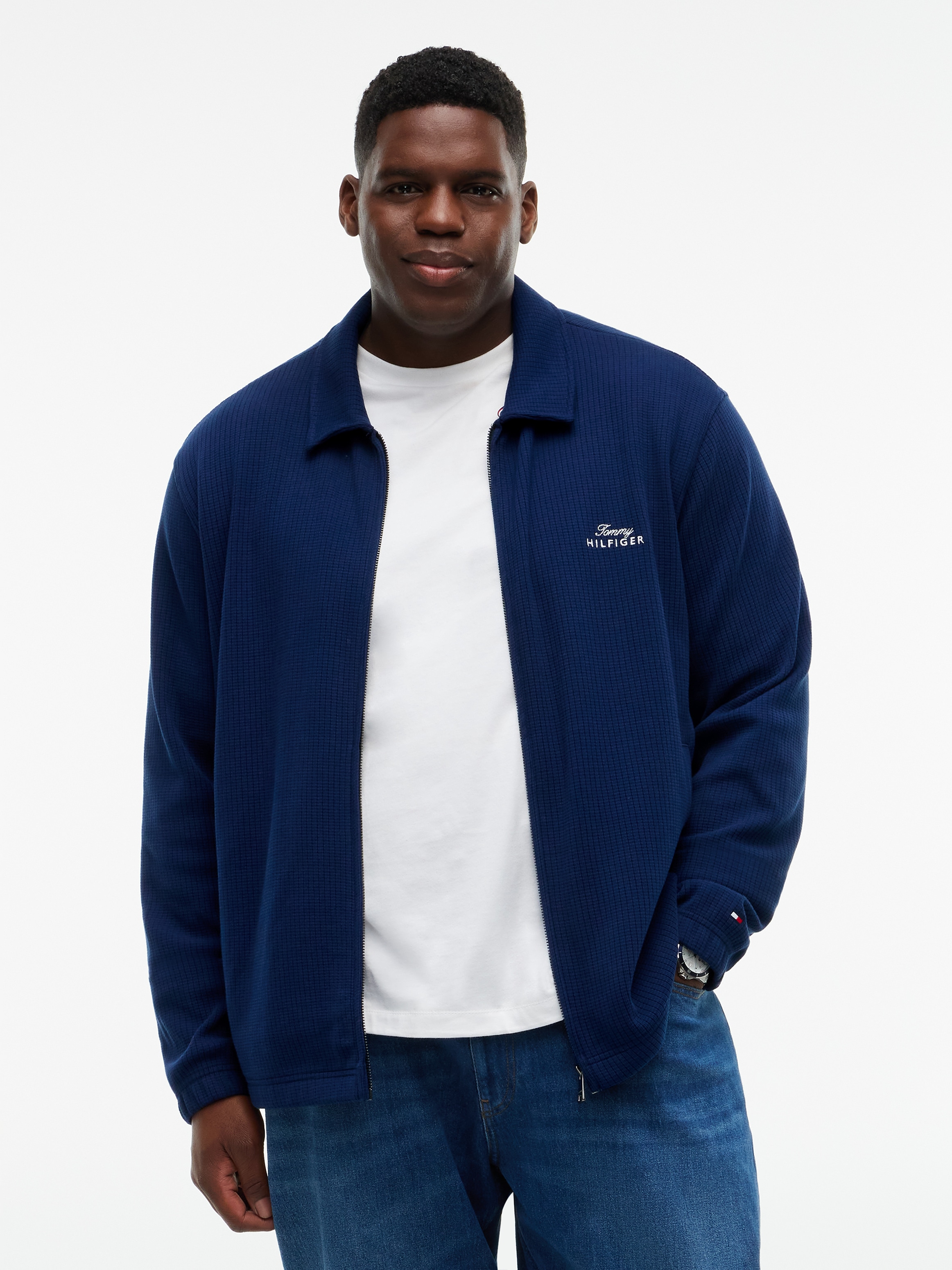 Image of Tommy Hilfiger Big & Tall Strickjacke "BT-SUMMER TEXTURE IVY JACKET" Grosse Grössen