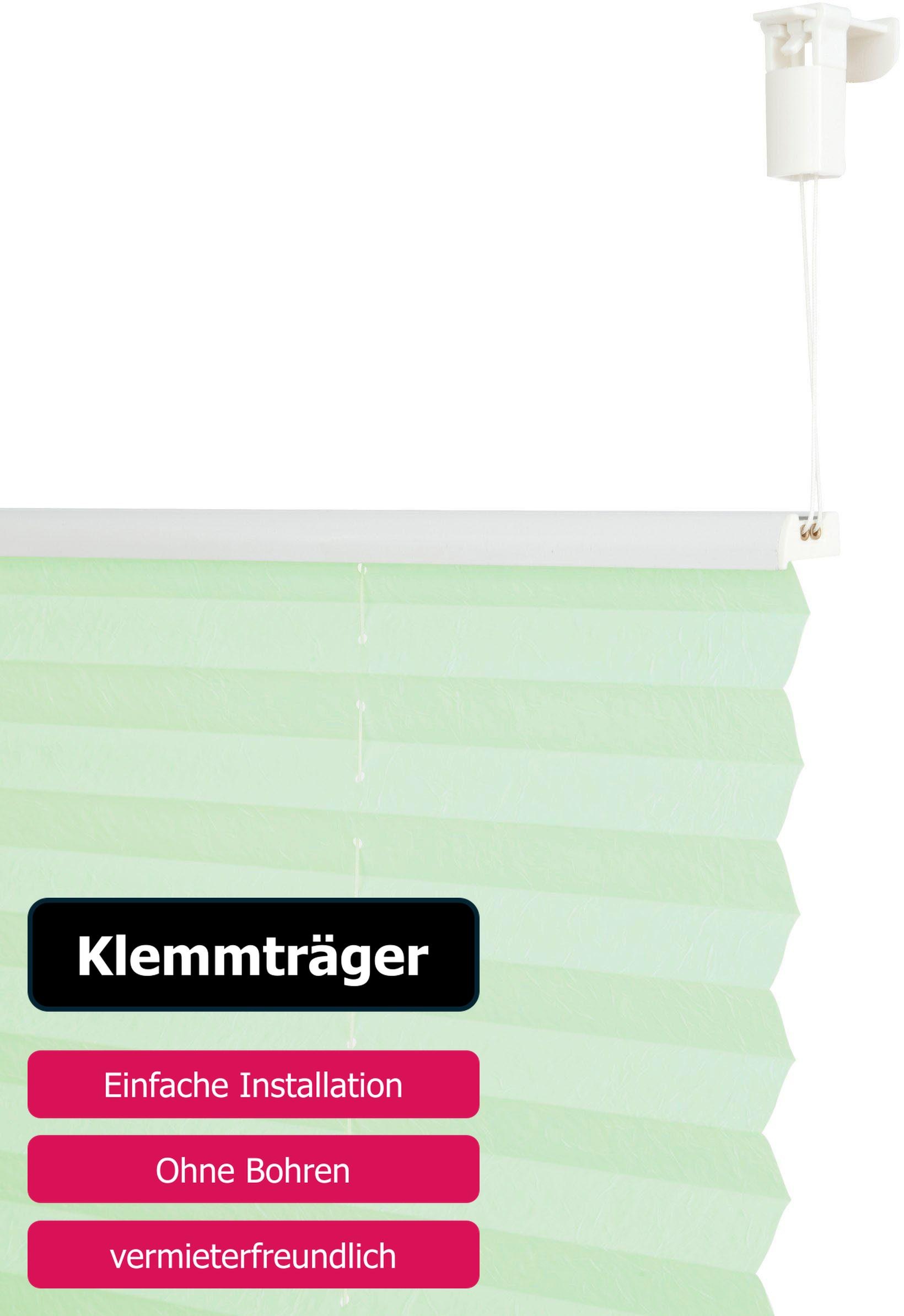 my home Plissee »DAHRA«, Lichtschutz, ohne Bohren, verspannt, im Fixmass, Crushed-Optik