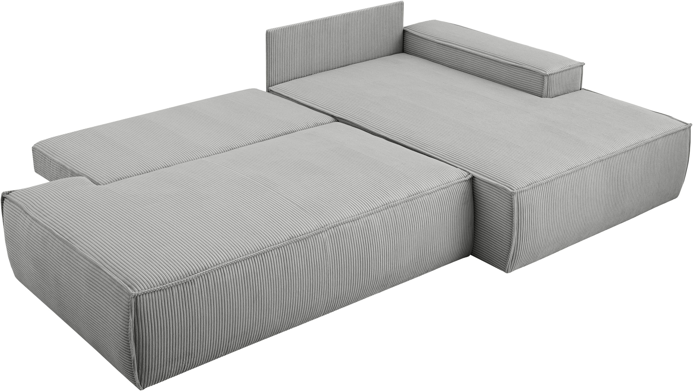 Home affaire Ecksofa »SHERWOOD, Schlafsofa in L-Form offen (275cm), Cord, Leinenoptik«, Schlaffunktion und Bettkasten, Kedernaht, hoher Sitz- & Liegekomfort