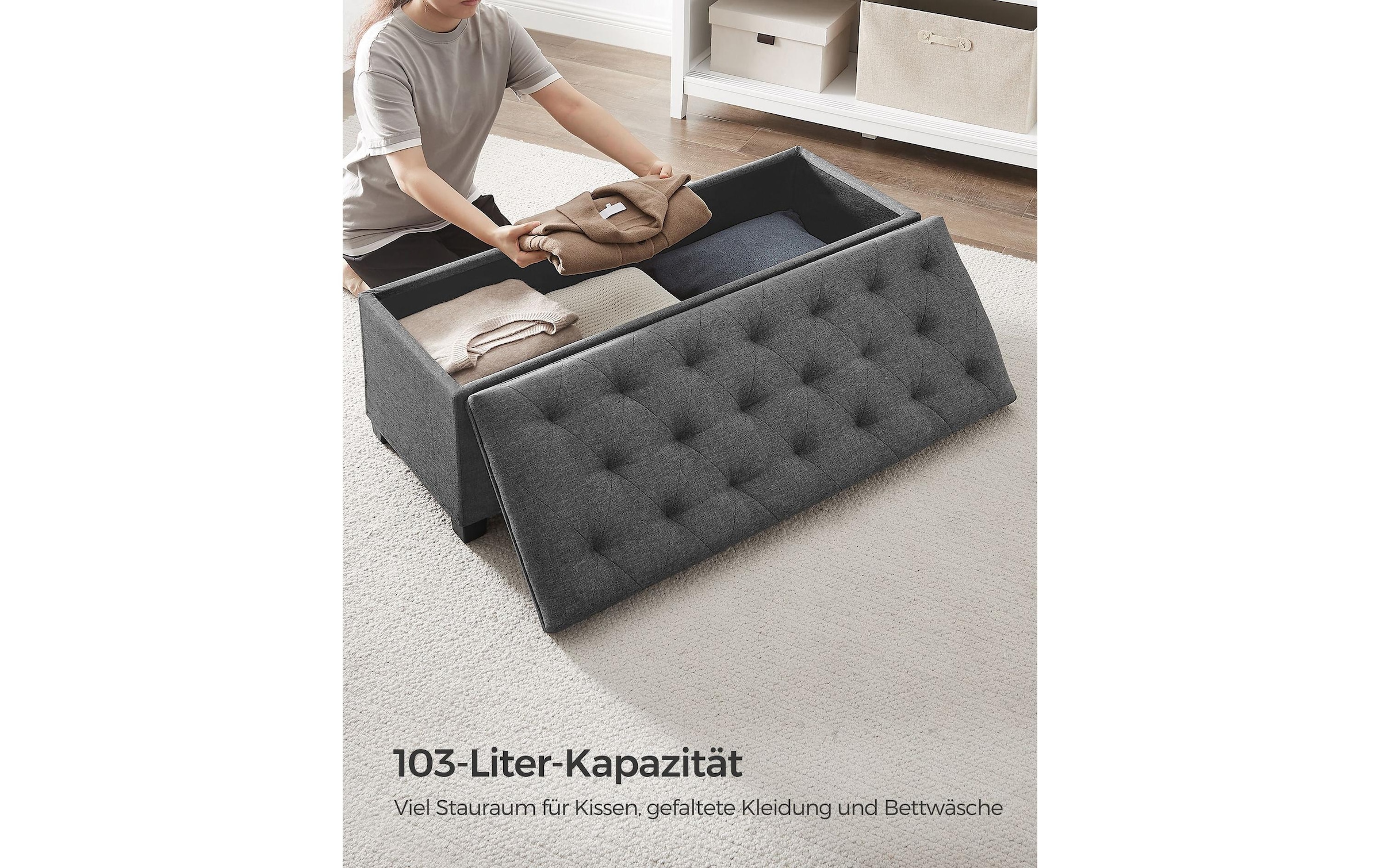 SONGMICS Sitztruhe »Ottomane mit Stauraum 110 x 40 cm«