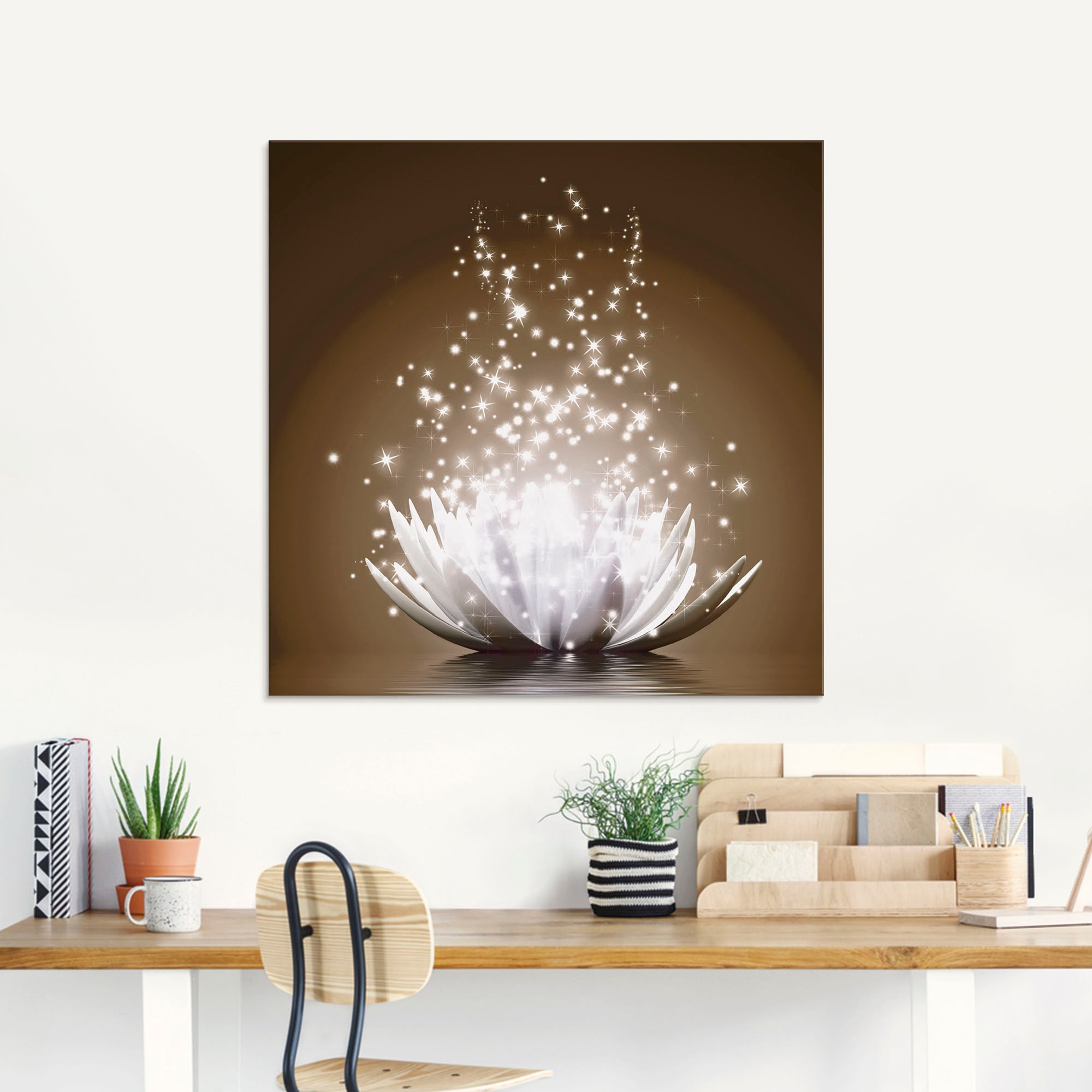 Artland Glasbild »Magie der Lotus-Blume«, Blumen, (1 St.), in verschiedenen Grössen