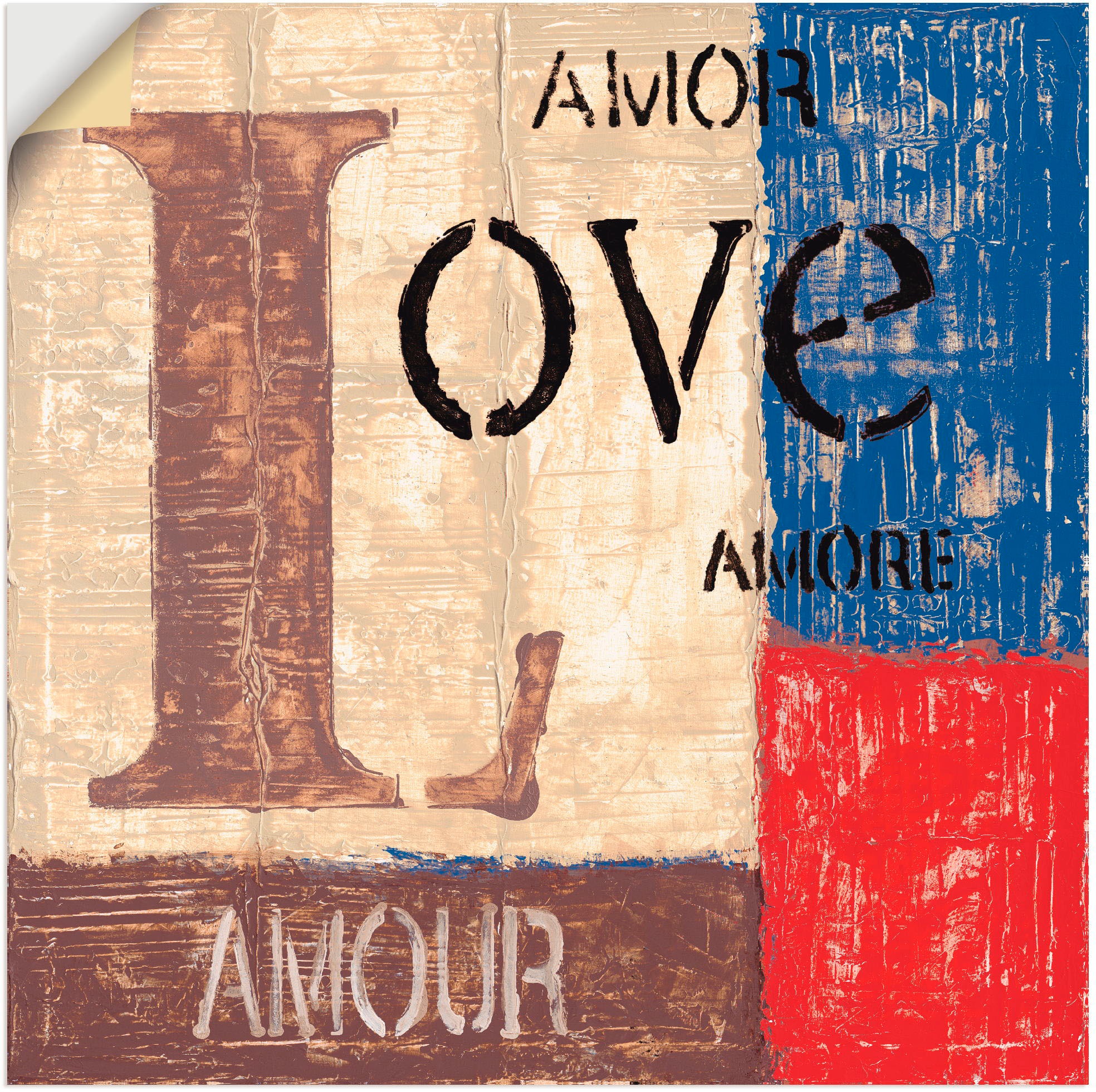 Image of Artland Wandbild »Liebe«, Sprüche & Texte, (1 St.), in vielen Grössen & Produktarten - Alubild / Outdoorbild für den Aussenbereich, Leinwandbild, Poster, Wandaufkleber / Wandtattoo auch für Badezimmer geeignet bei Ackermann Versand Schweiz