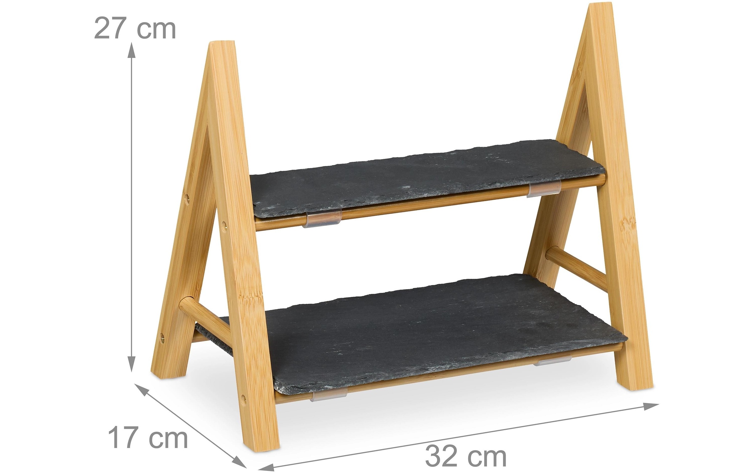 relaxdays Etagere "mit Schieferplatten"