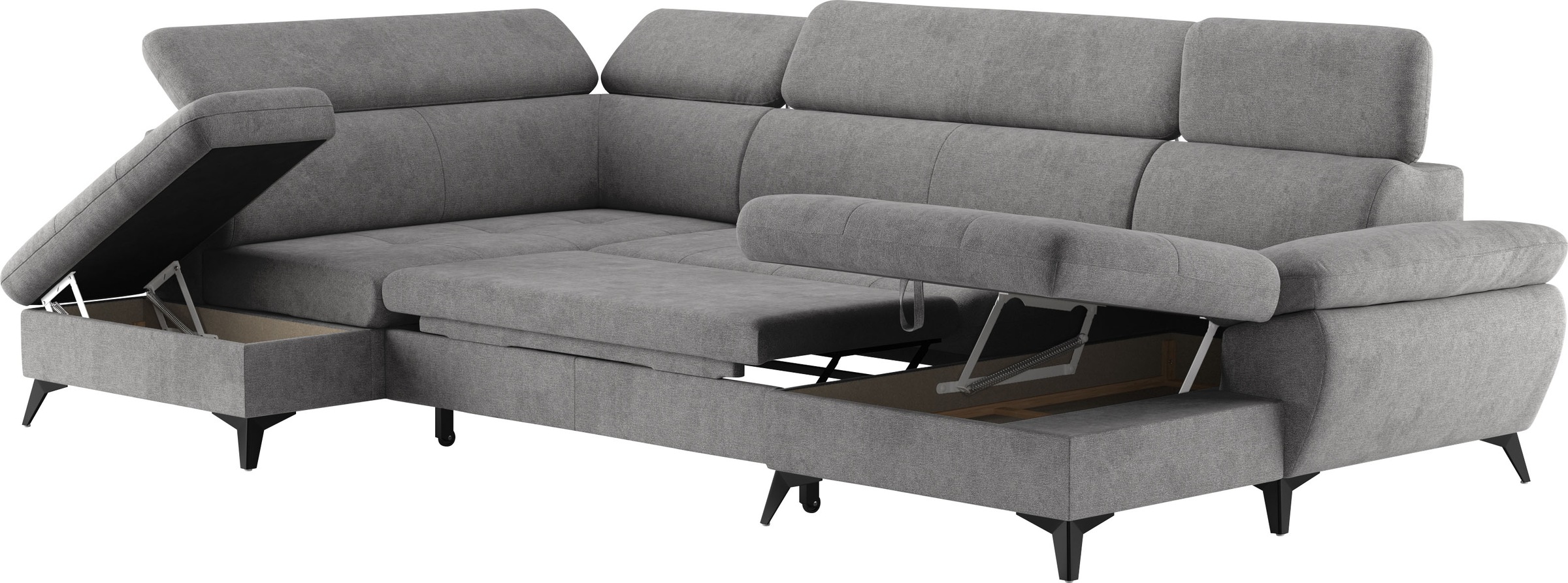 COTTA Wohnlandschaft »Hudson U-Form«, mit Kopfteilverstellung, wahlweise mit Bettfunktion & Bettkasten