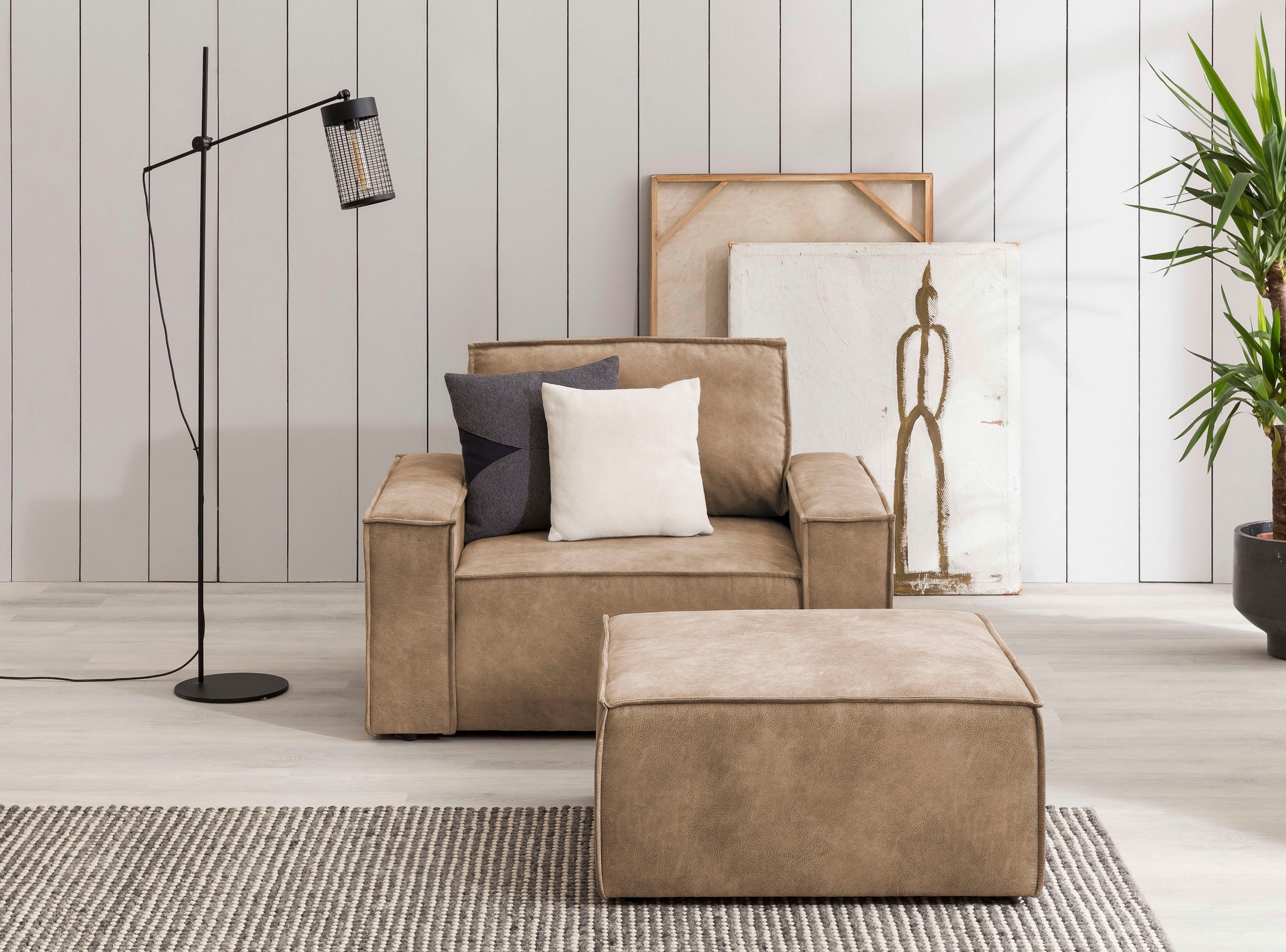 Image of Home affaire Sessel "SHERWOOD" Loveseat und Hocker im Set, passend zur Polster-Serie SHERWOOD