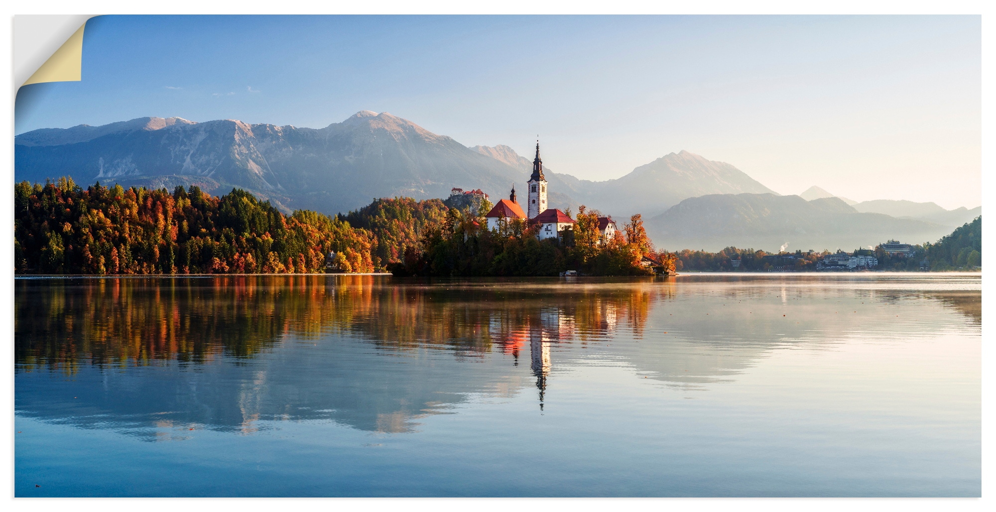 Image of Artland Wandbild "Herbst am Bleder See Slowenien" Seebilder 1 Stk. tlg. als Alubild, Leinwandbild, Poster, Wandaufkleber in verschied. Grössen