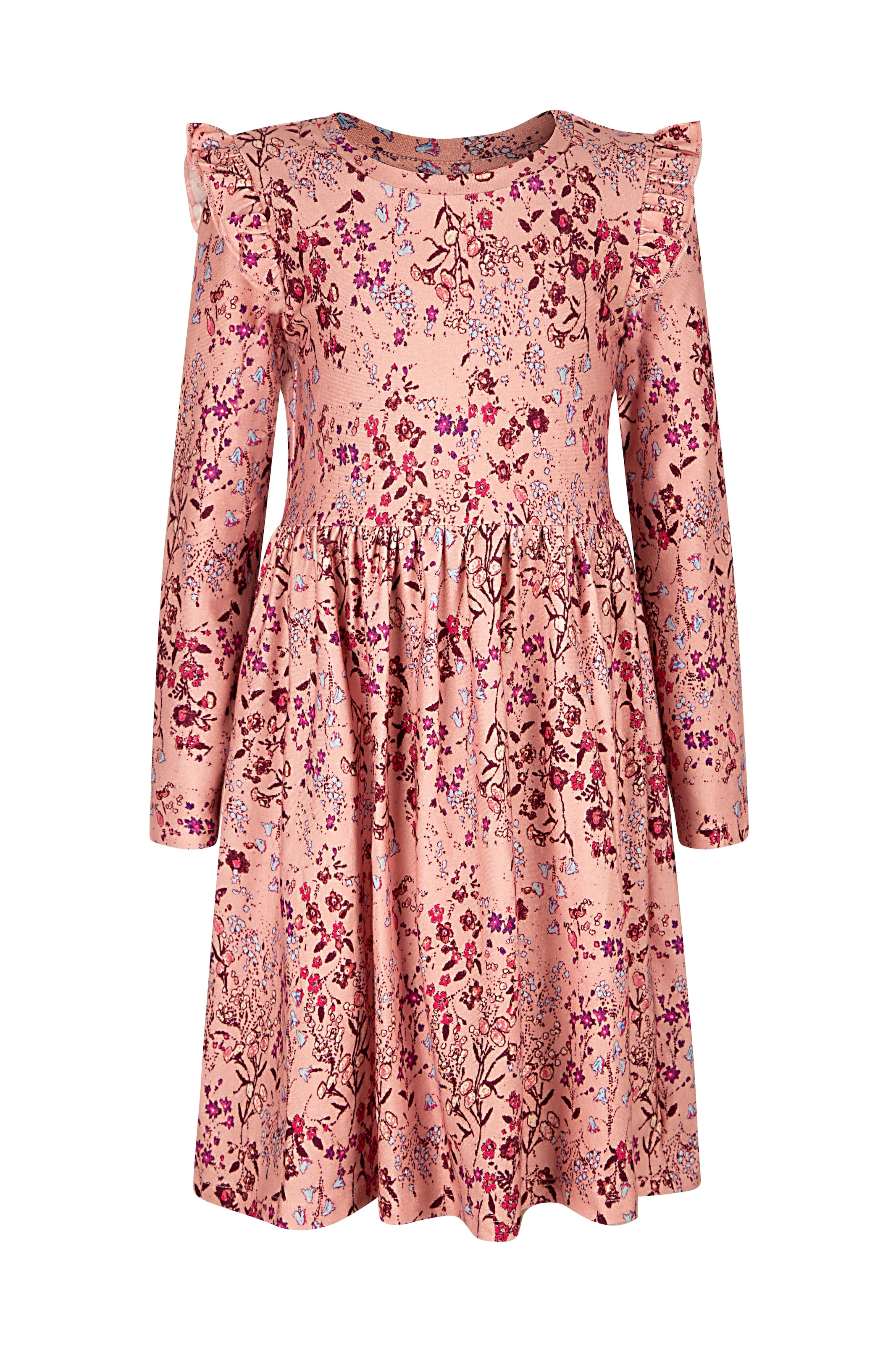 Image of happy girls Jerseykleid mit Rüschendetail an den Schultern