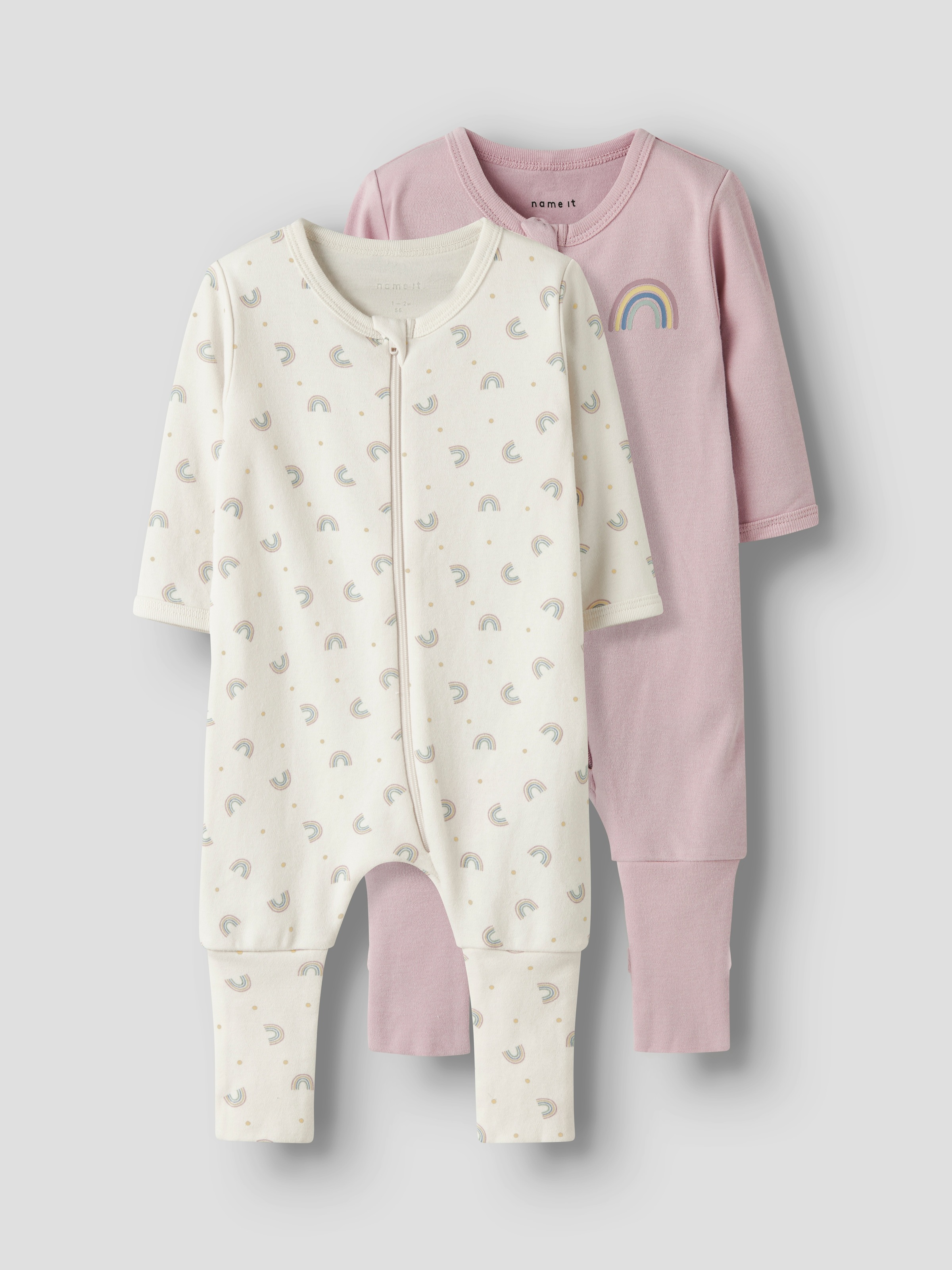 Image of Name It Schlafanzug "NBFNIGHTSUIT 2P ZIP FF JET RAINBOW NOOS" Packung, 2