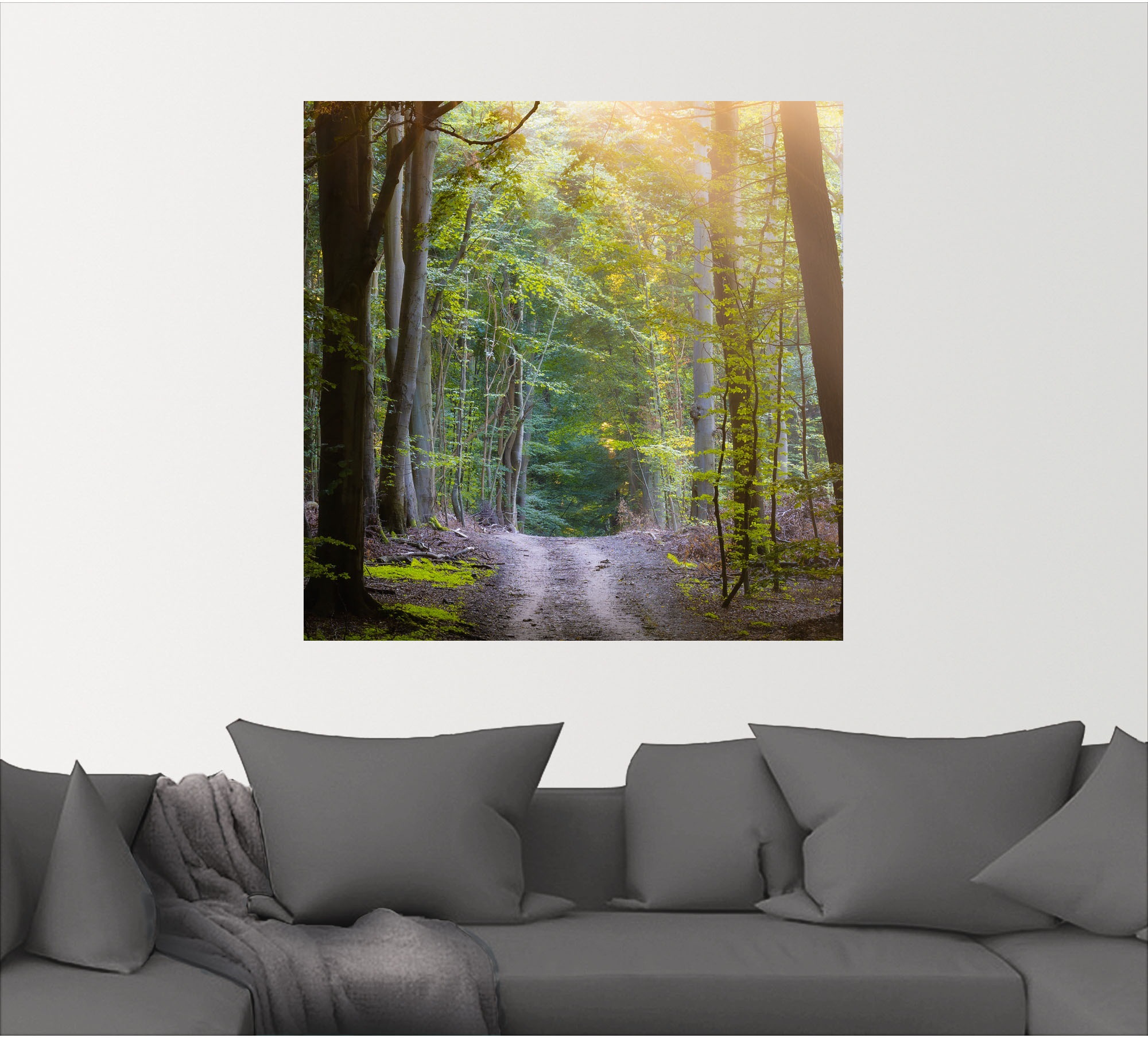 Artland Wandbild »Waldweg im Licht«, Waldbilder, (1 St.), als Alubild, Leinwandbild, Wandaufkleber oder Poster in versch. Grössen
