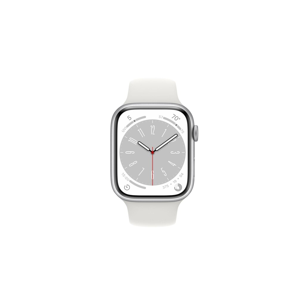Apple Smartwatch »Series 8, Aluminium-Gehäuse Silber«, (Watch OS)