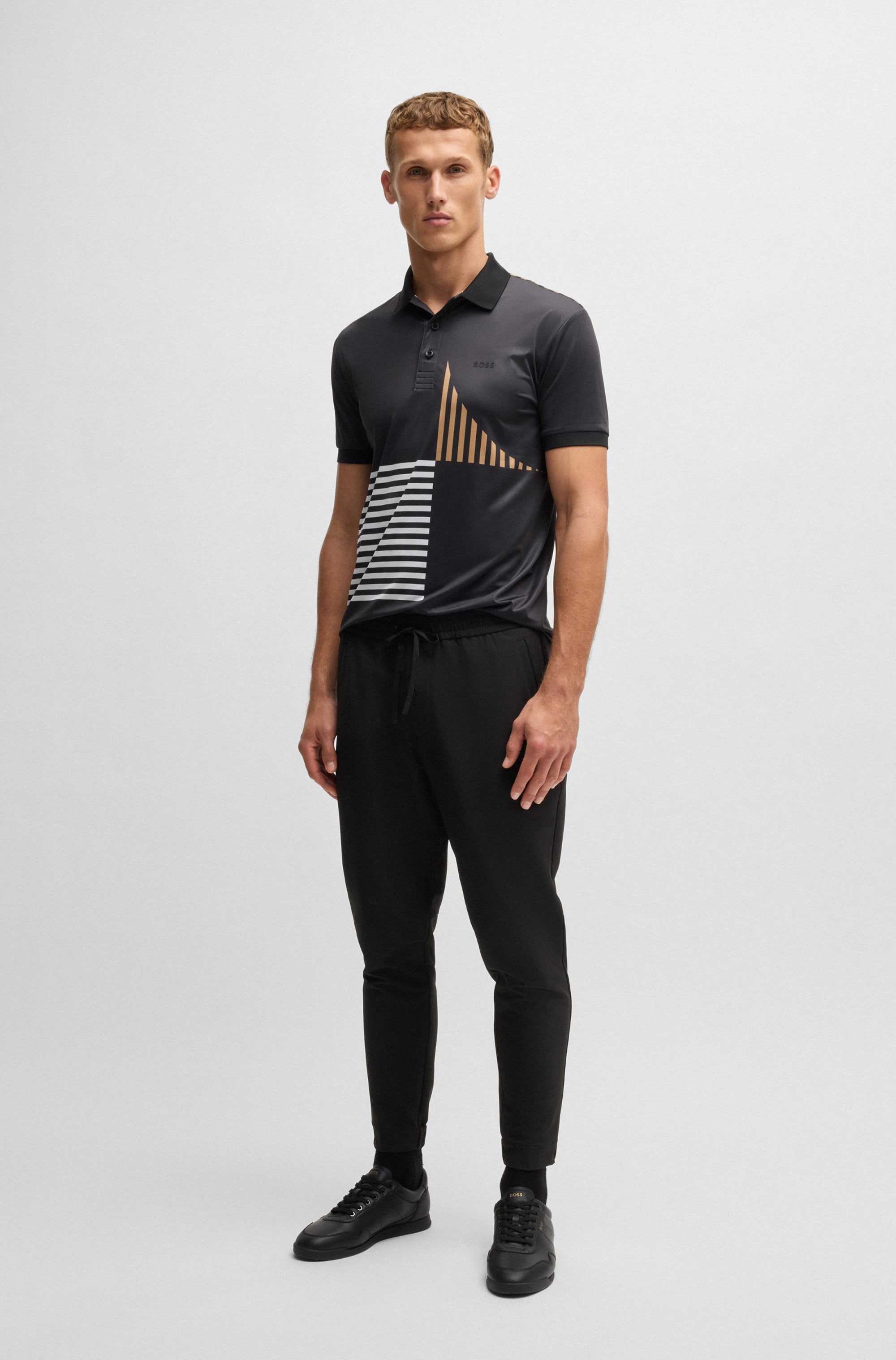 BOSS GREEN Stretch-Hose »T Flex«  mit elastischem Bund und Kordelzug Stretchhose Businesshose