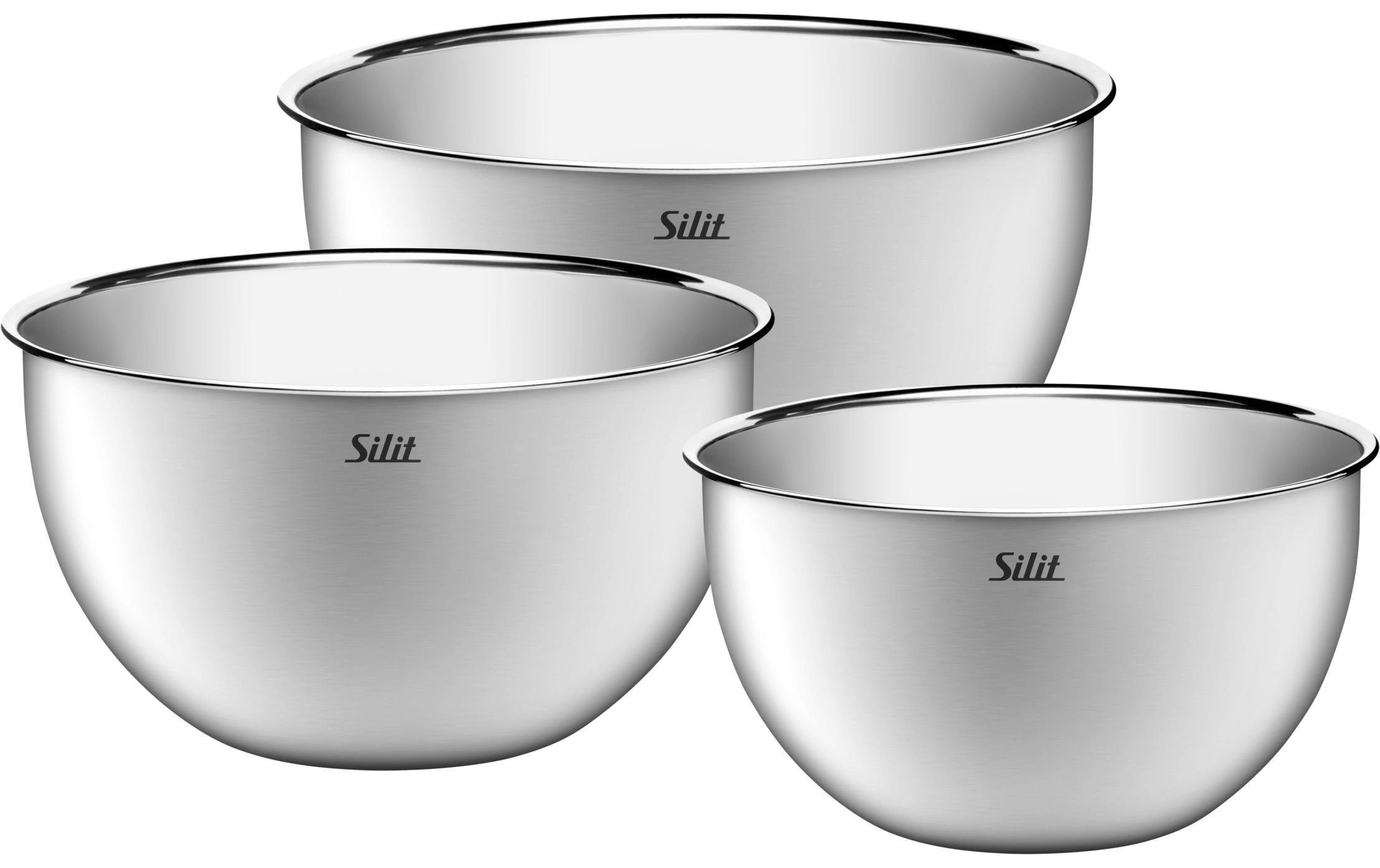 Image of Silit Rührschüssel "Silit Rührschüssel-Set 2 l/3 l/3.8 l, Silber/Silber matt, 3-teilig" aus Edelstahl