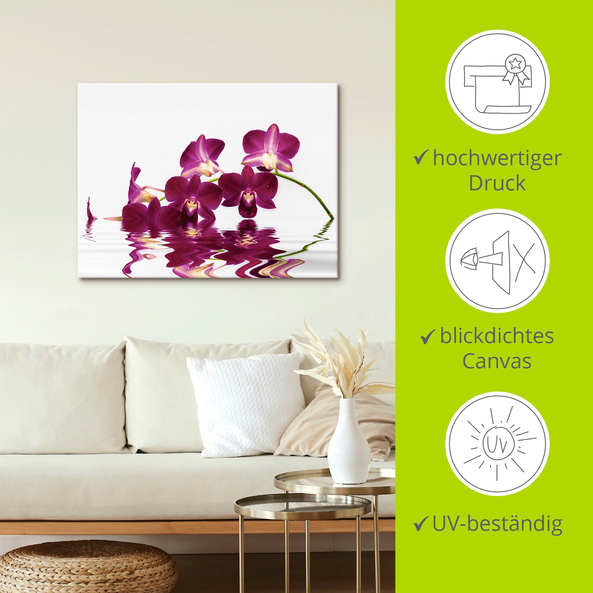 Artland Leinwandbild »Phalaenopsis Orchidee«, Blumen, (1 St.), auf Keilrahmen gespannt