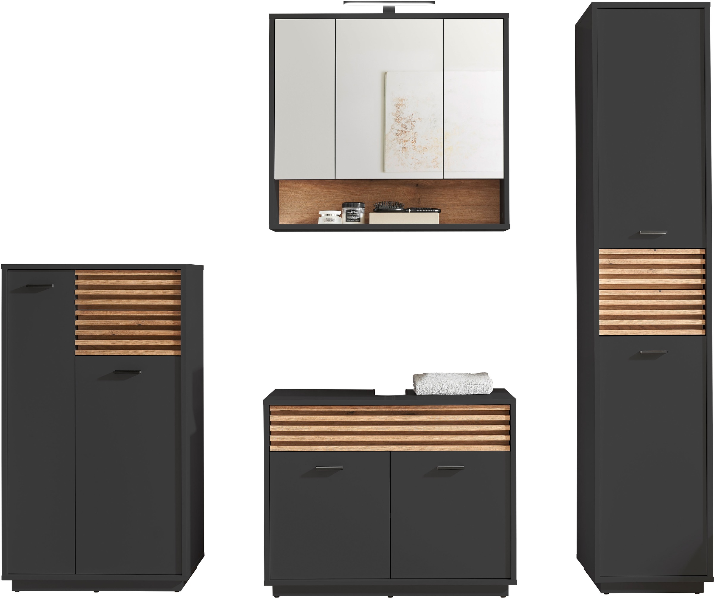 BASIC by Balculina Armoire sous lavabo »Liguria B/H/T 80x64x40 cm« 1 cuis tlg. Largeur 80cm, tiroir sous plan, FSC-Mix 70%