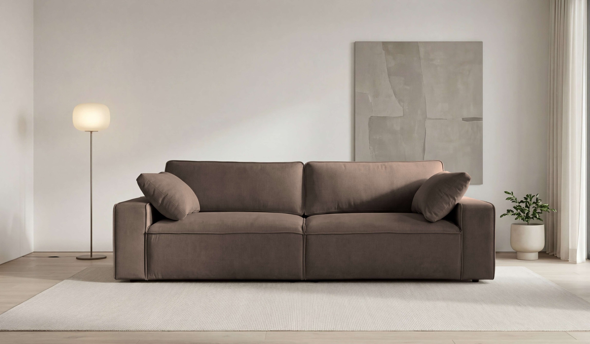 GOODproduct 3-Sitzer »Mittell, Chenille« Breite 245 cm, bodentief, extra Kissen inkl., tiefe Sitzfläche