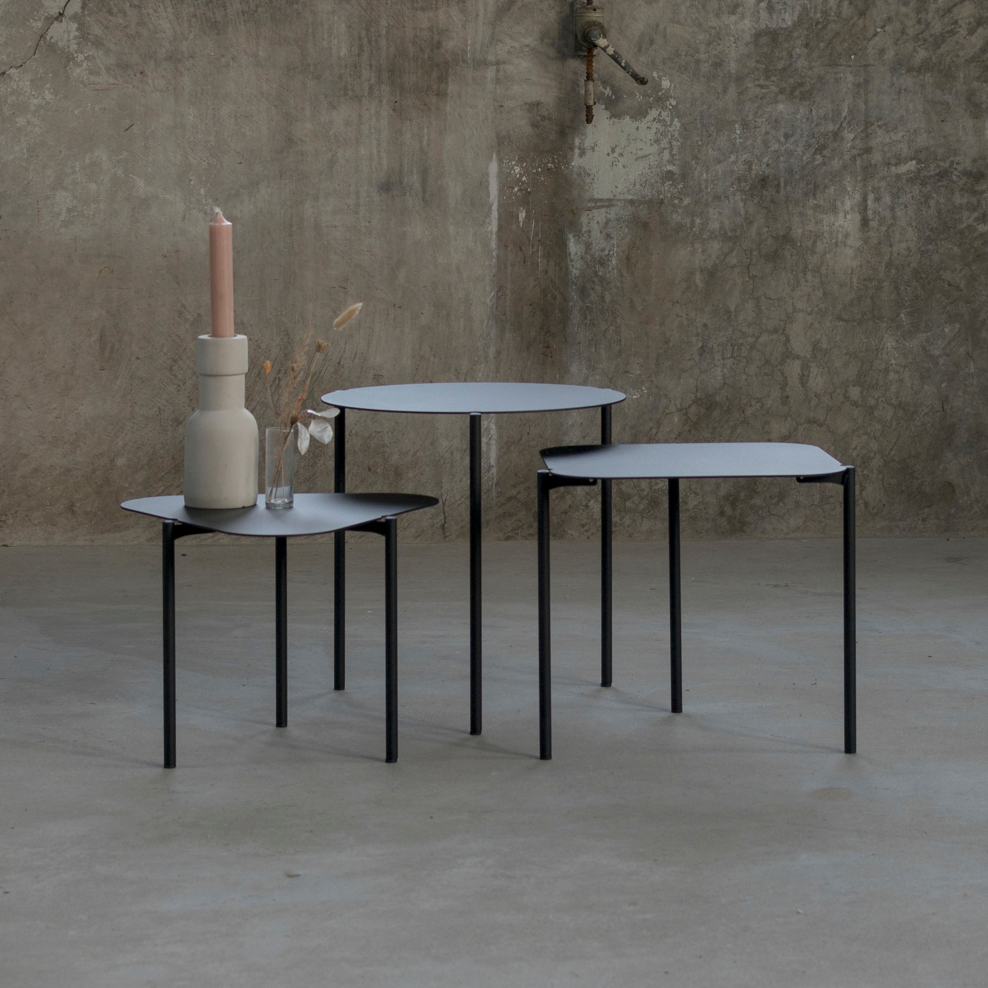 Spinder Design Table d'appoint »Doremi« métal, lot de 3