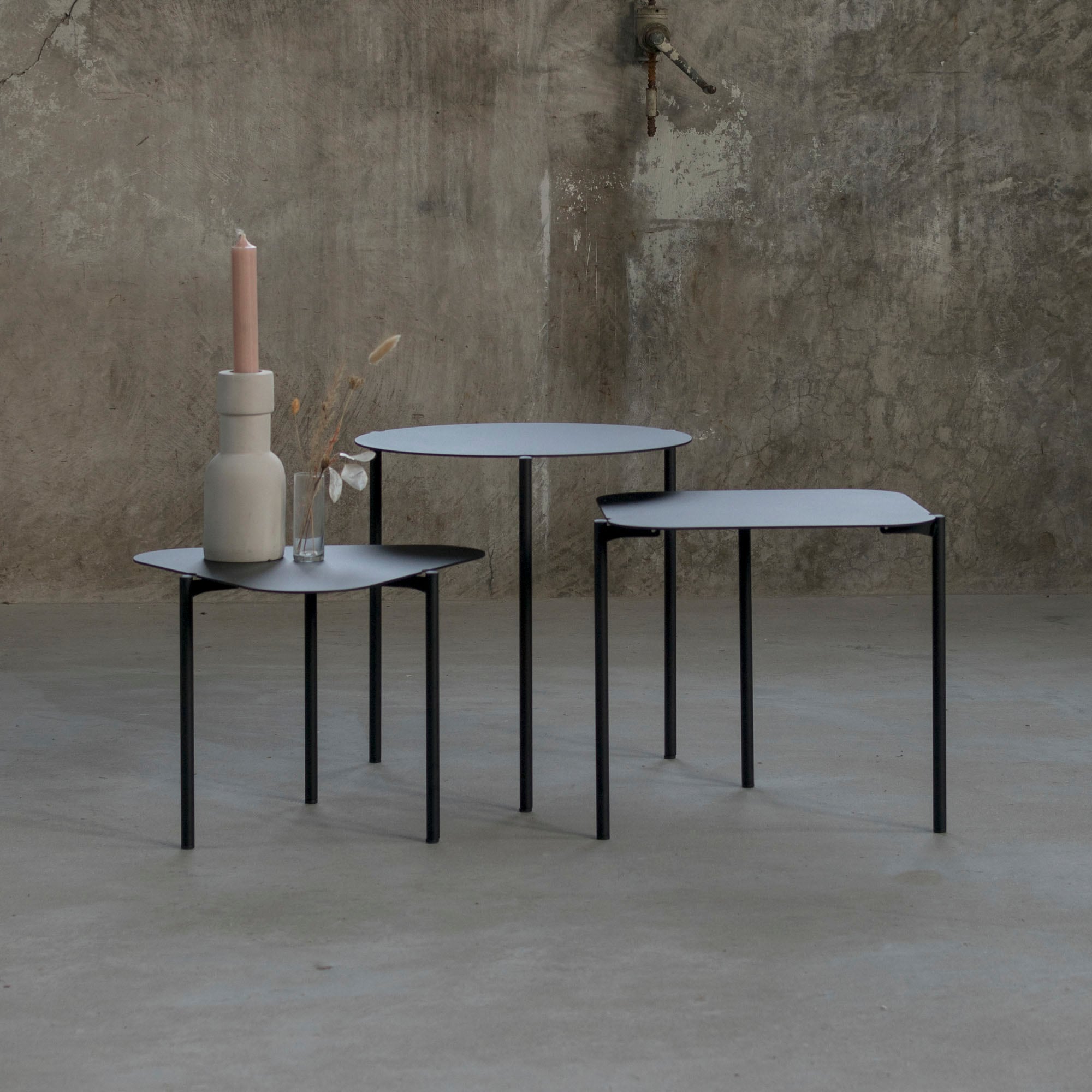 Image of Spinder Design Beistelltisch "Doremi" Metall, 3er-Set