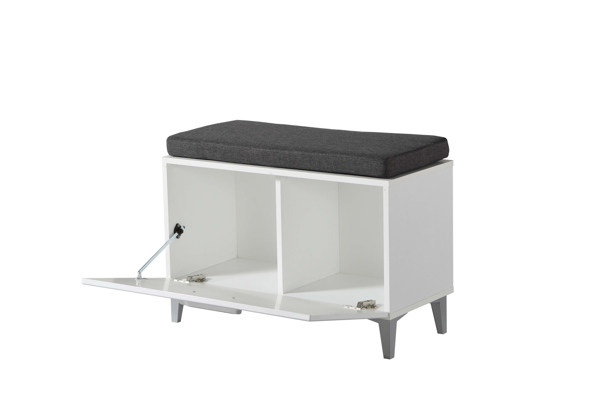 INOSIGN Schuhbank »Como, Schuhschrank, Schuhregal, Schuhtruhe, Breite 75 cm«, mit Sitzkissen und eine Klapptür, in Opaque Weiss