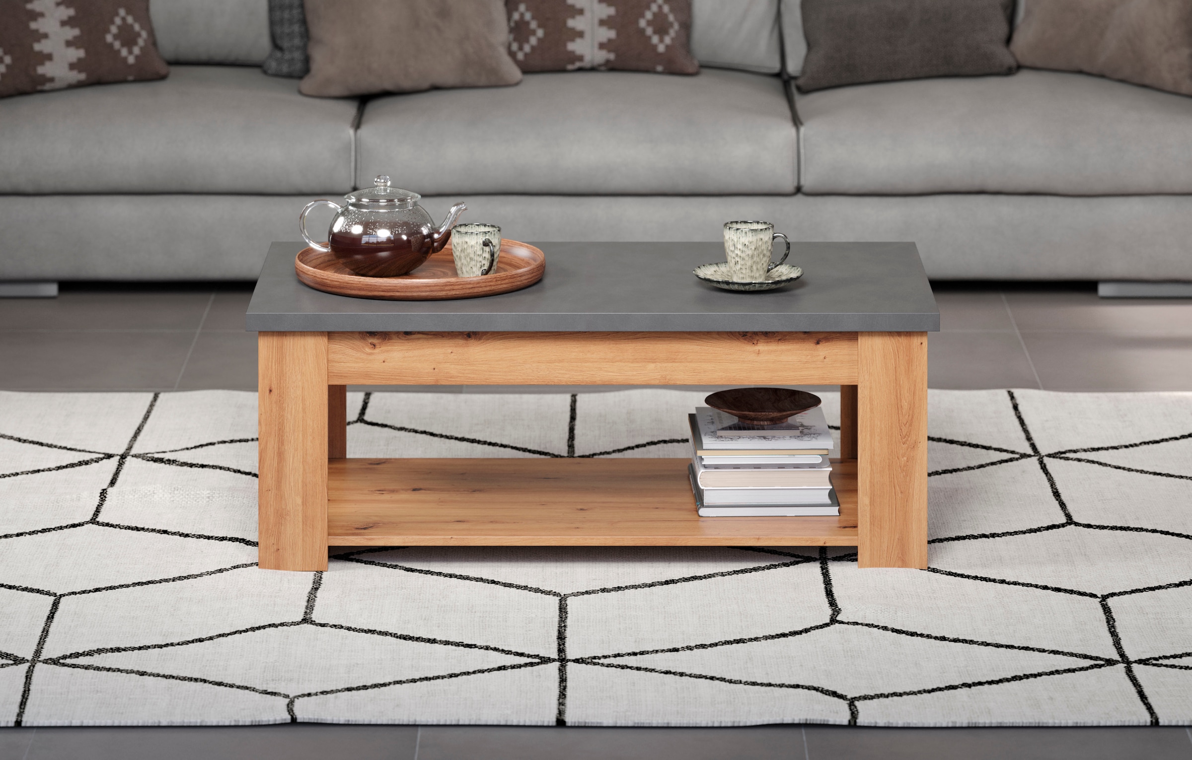 Home affaire Couchtisch »Ambres«, (1 St.), Couchtisch mit 1 offenem Fach - (B/T/H) 120/67/46 cm