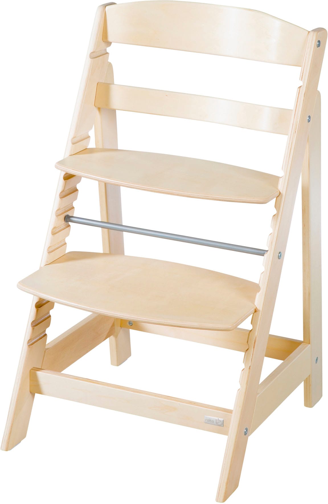 roba® Hochstuhl »Born Up, natur, mit Neugeborenen-Aufsatz, greyish gesteppt«, (Set)