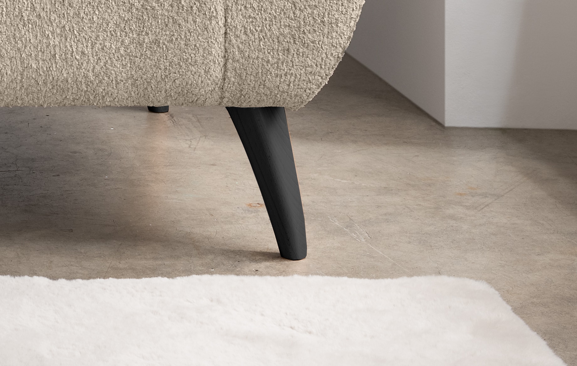 Home affaire Canapé d'angle »Lazio modern und bequem, schmale Armlehnen, tolle Detailverarbeitung« zwei verschiedene Fussfarben wählbar