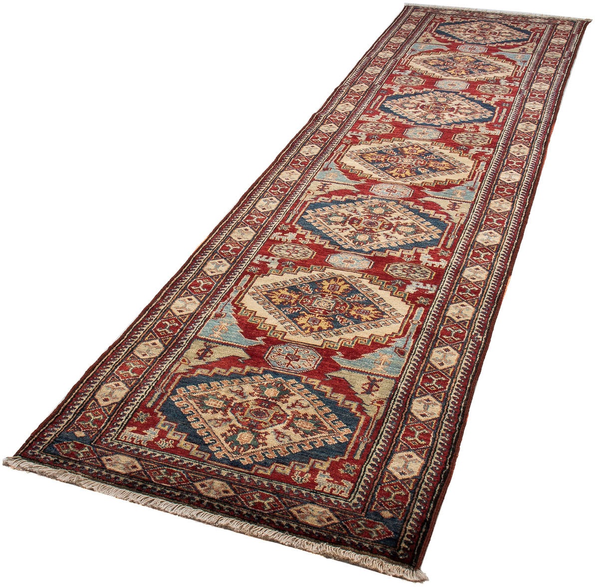 Image of morgenland Orientteppich »Ziegler - Kazak - 302 x 77 cm - dunkelrot«, rechteckig, 6 mm Höhe, Wohnzimmer, Handgeknüpft, Einzelstück mit Zertifikat bei Ackermann Versand Schweiz