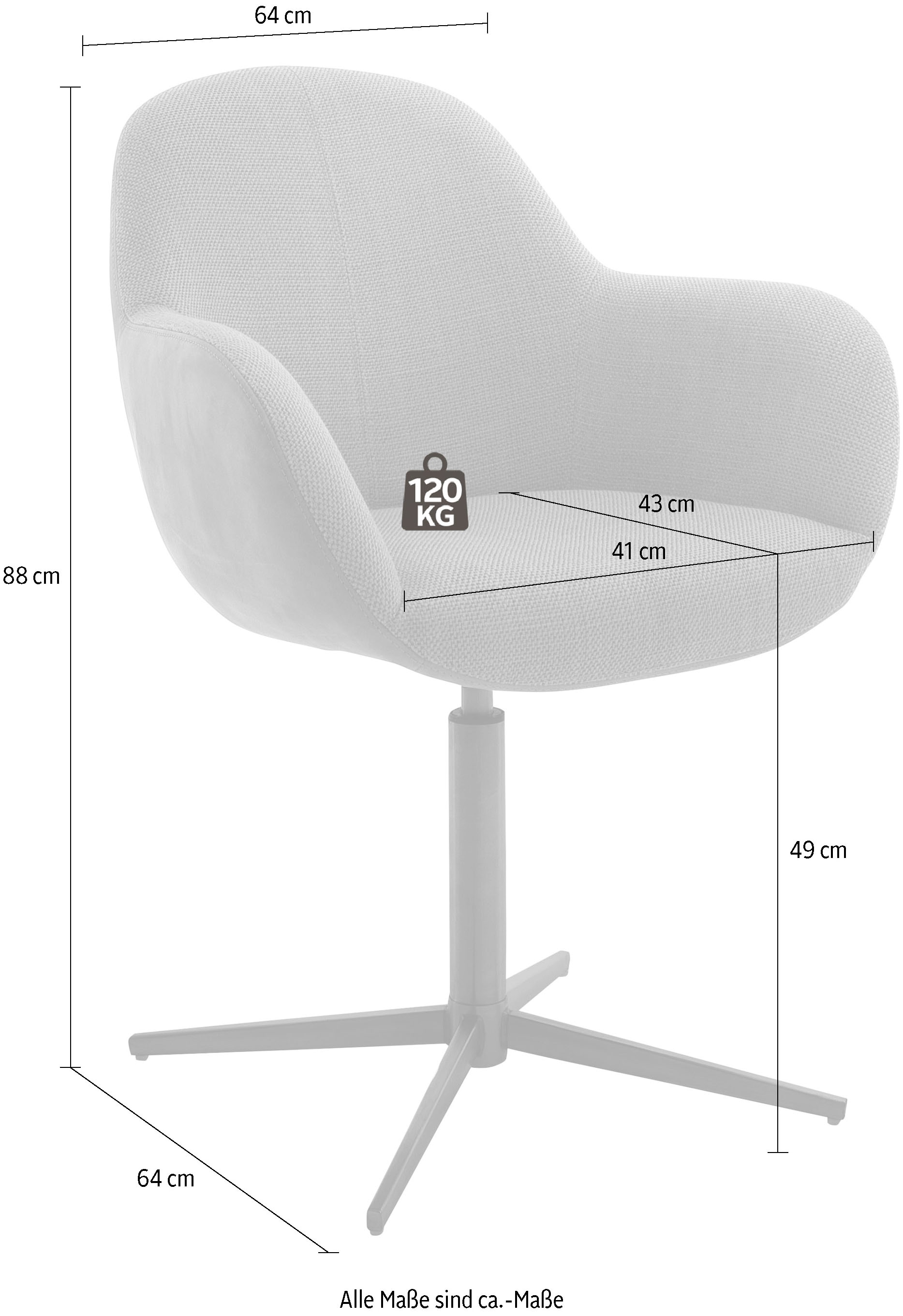 MCA furniture Esszimmerstuhl »Melrose«, (Set), mit Stuhl 360°drehbar St., jetzt Nivellierung 2 kaufen