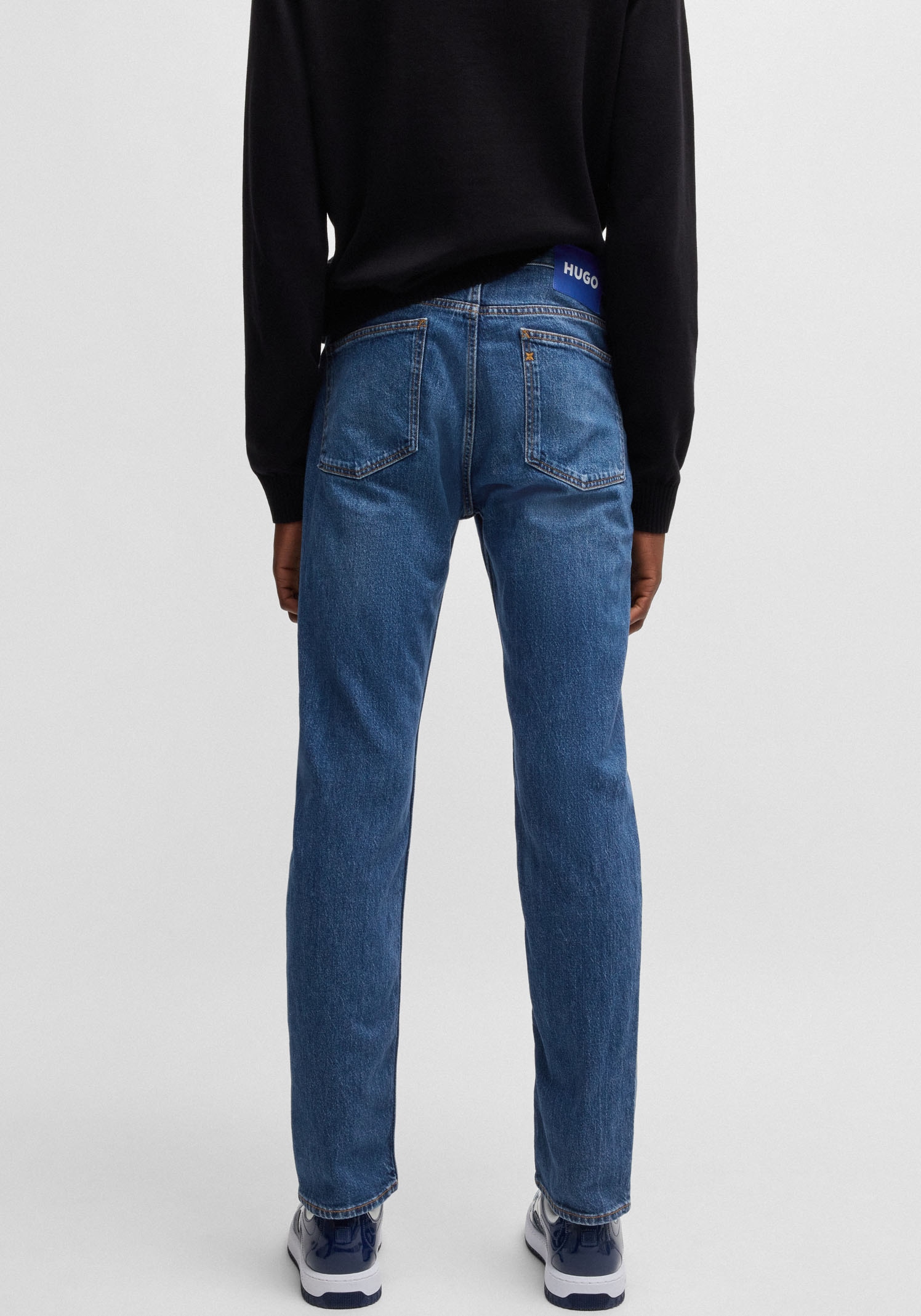 HUGO Blue Slim-fit-Jeans »Ash« mit Stone-washed-Finish