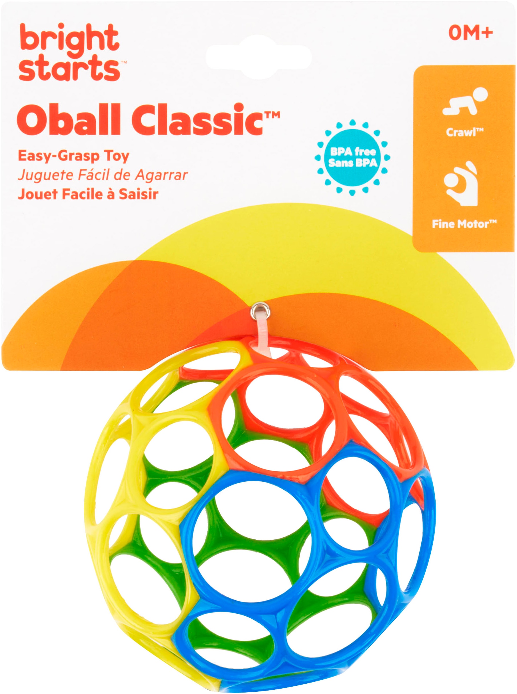Bright Starts Jouet de préhension »Oball Classic™ Easy-Grasp Toy - Rot/Blau/Grün/Gelb«