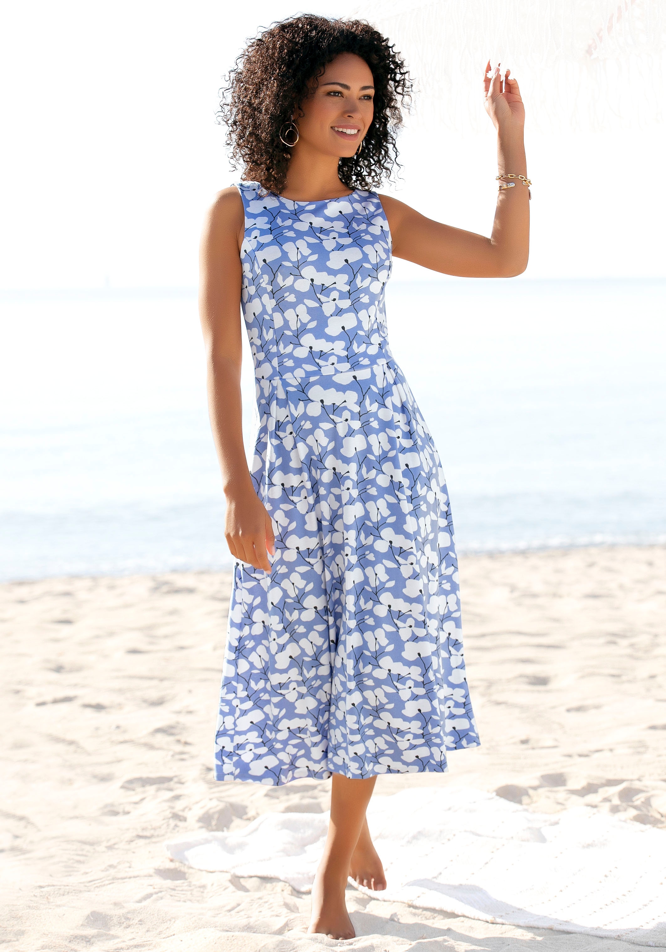 ♕ Beachtime Sommerkleid, mit Blumendruck, Strandmode, Strandbekleidung  versandkostenfrei kaufen