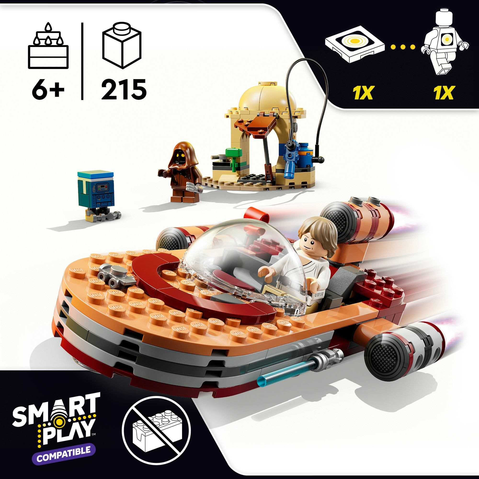 LEGO® Konstruktionsspielsteine »SMART Play: Lukes Landspeeder (75420), LEGO Star Wars ™« Mit SMART Brick kombatibel (nicht im Lieferumfang enthalten)