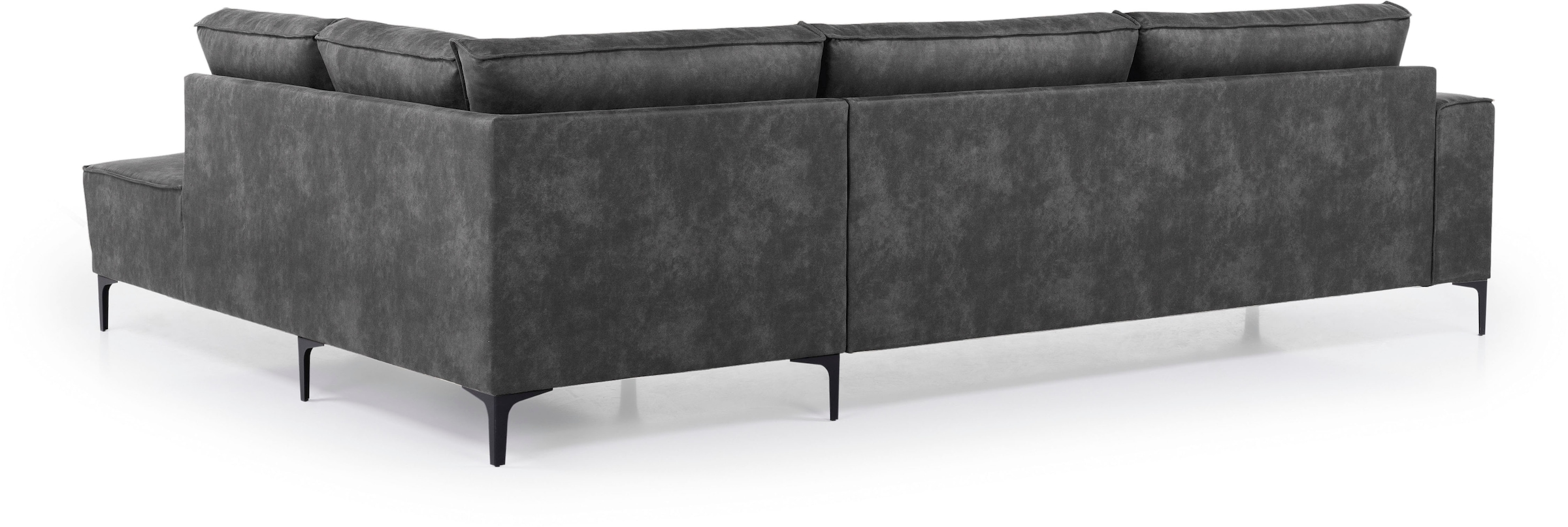 Places of Style Ecksofa »Polsterecke Oland, Struktur, Flachgewebe, Luxus-Microfaser, Boucle«, L-Form, 289 cm, Wellenunterfederung, Skandi-Design, Metallfüsse