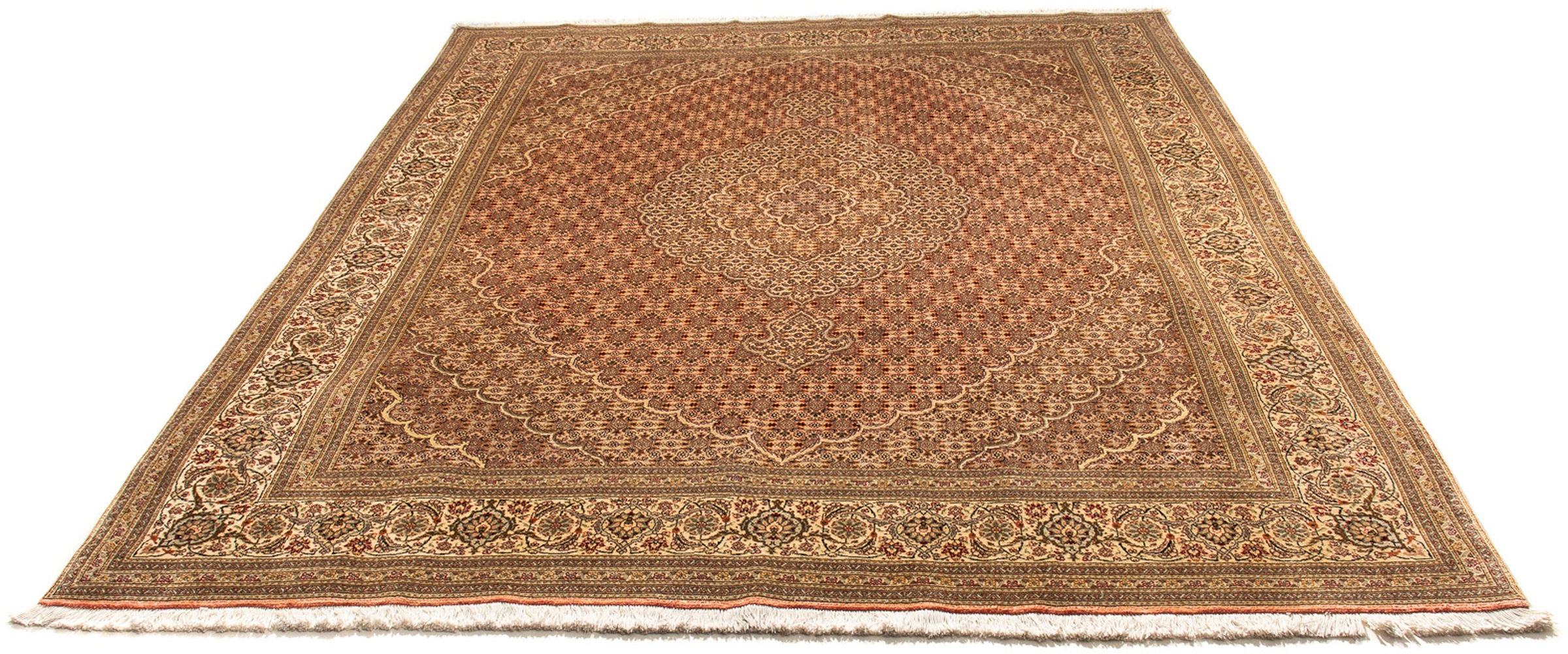 Image of morgenland Orientteppich »Perser - Täbriz - 261 x 195 cm - braun«, rechteckig, 10 mm Höhe, Wohnzimmer, Handgeknüpft, Einzelstück mit Zertifikat bei Ackermann Versand Schweiz